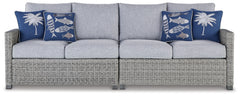 Furniture City Laplace - Ashley Furniture - Naples Beach Outdoor - Corner with Cushion (1/CN) / Light Gray - P439-877