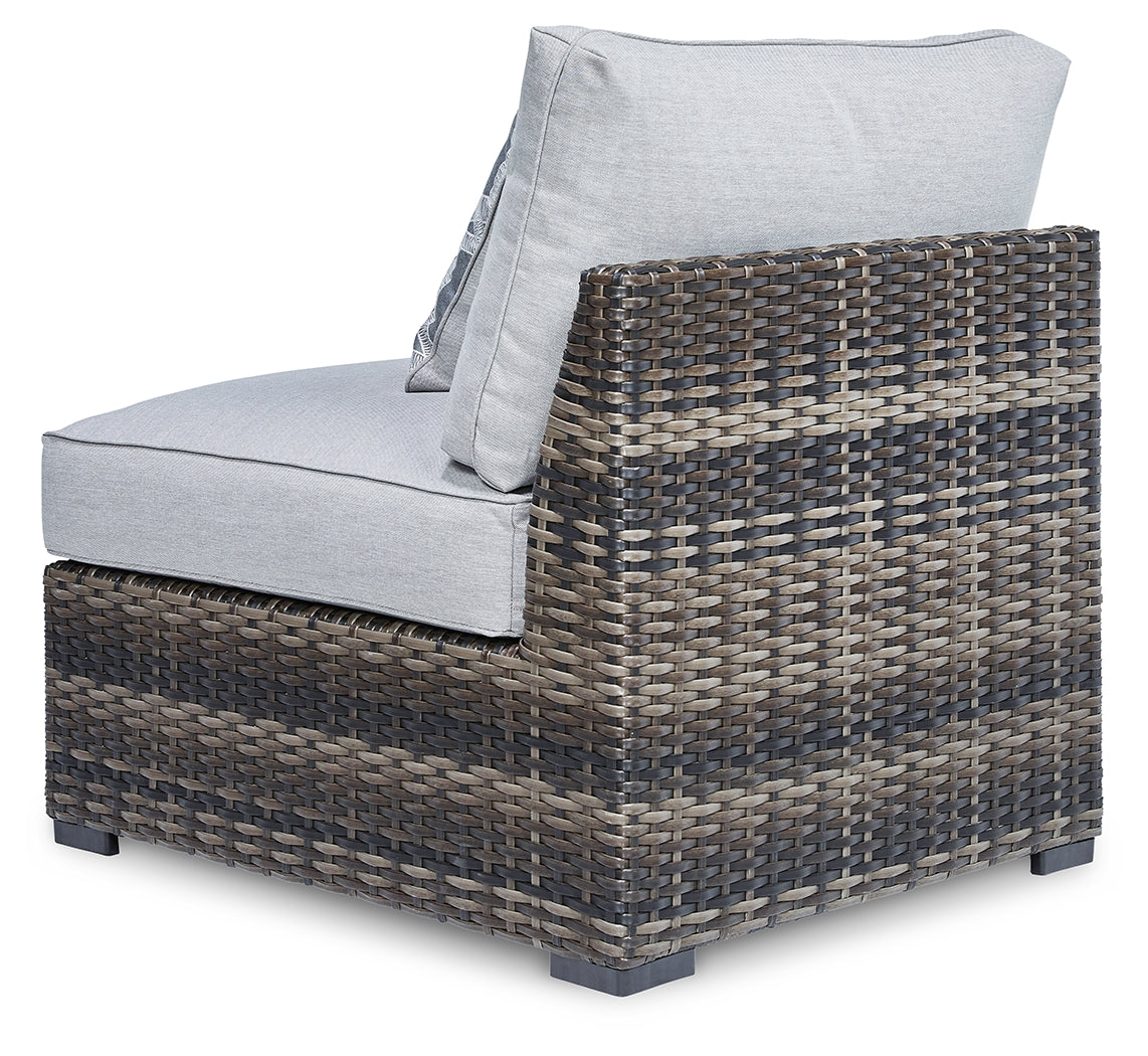 Furniture City Laplace - Ashley Furniture - Harbor Court Outdoor - Armless Chair w/Cushion (Set of 2) / Gray - P459-846