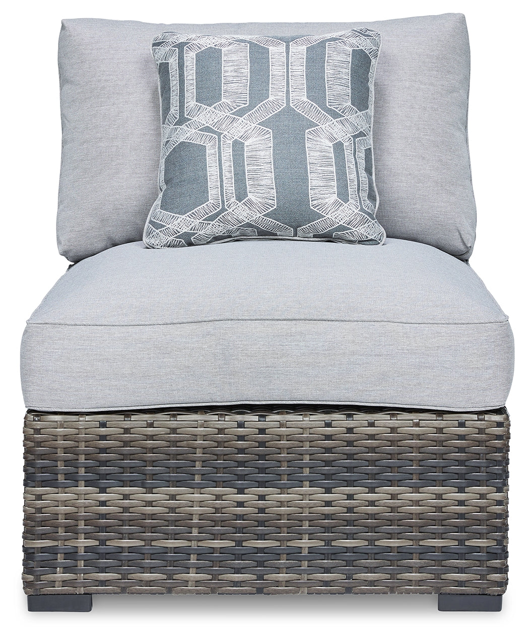 Furniture City Laplace - Ashley Furniture - Harbor Court Outdoor - Armless Chair w/Cushion (Set of 2) / Gray - P459-846
