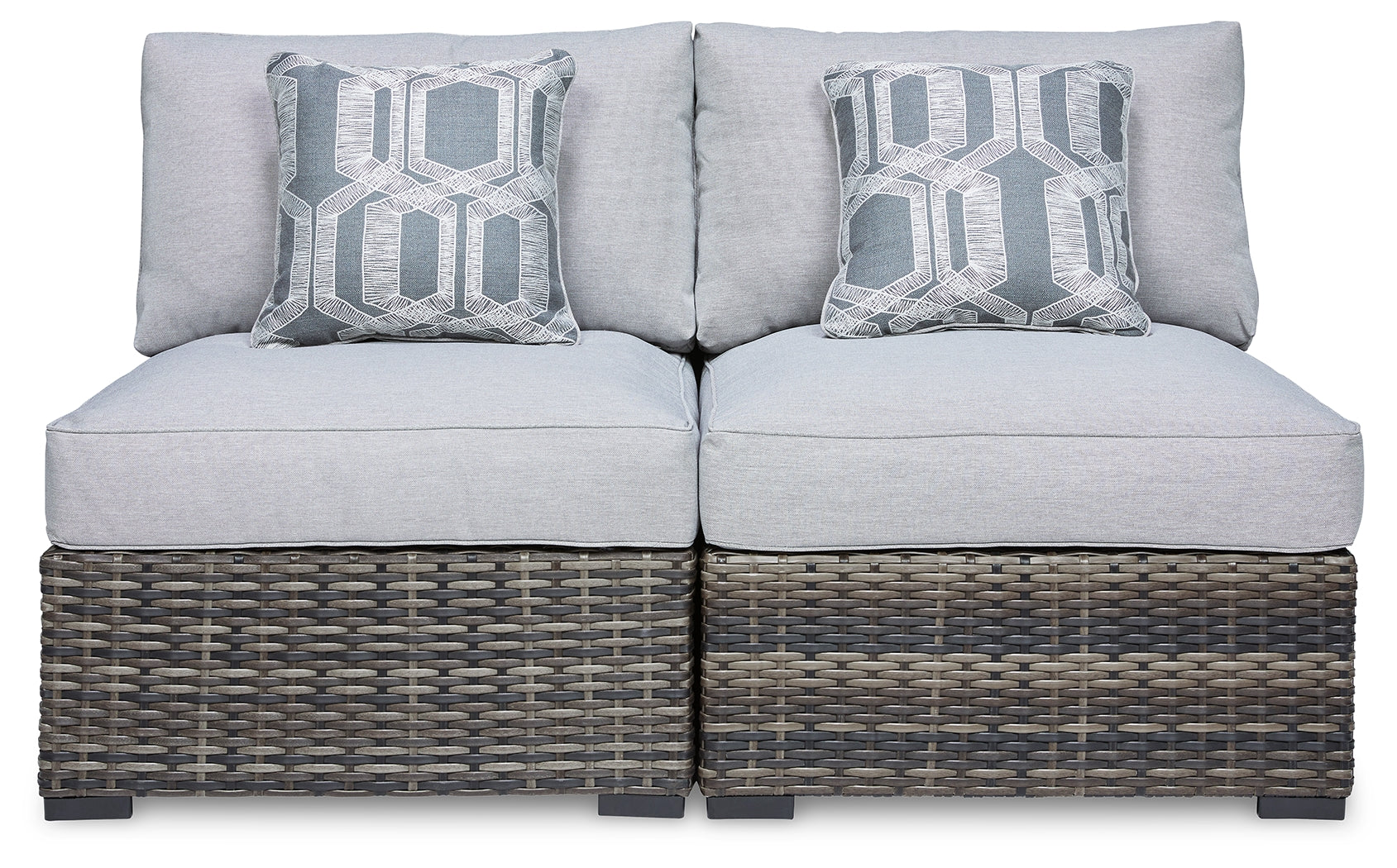 Furniture City Laplace - Ashley Furniture - Harbor Court Outdoor - Armless Chair w/Cushion (Set of 2) / Gray - P459-846
