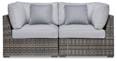 Furniture City Laplace - Ashley Furniture - Harbor Court Outdoor - Ottoman with Cushion / Gray - P459-814