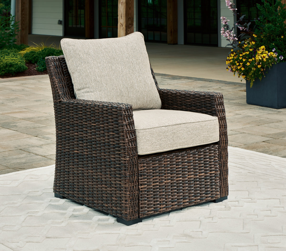Furniture City Laplace - Ashley Furniture - Brook Ranch Outdoor Lounge Chair with Cushion - Lounge Chair w/Cushion (1/CN) - P465-820