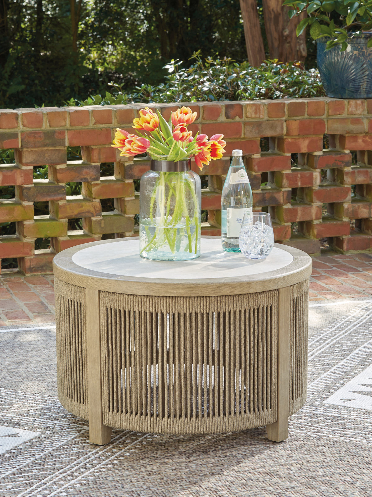 Furniture City Laplace - Ashley Furniture - Spooners Cove Outdoor Coffee Table - Round Cocktail Table - PCP469-708