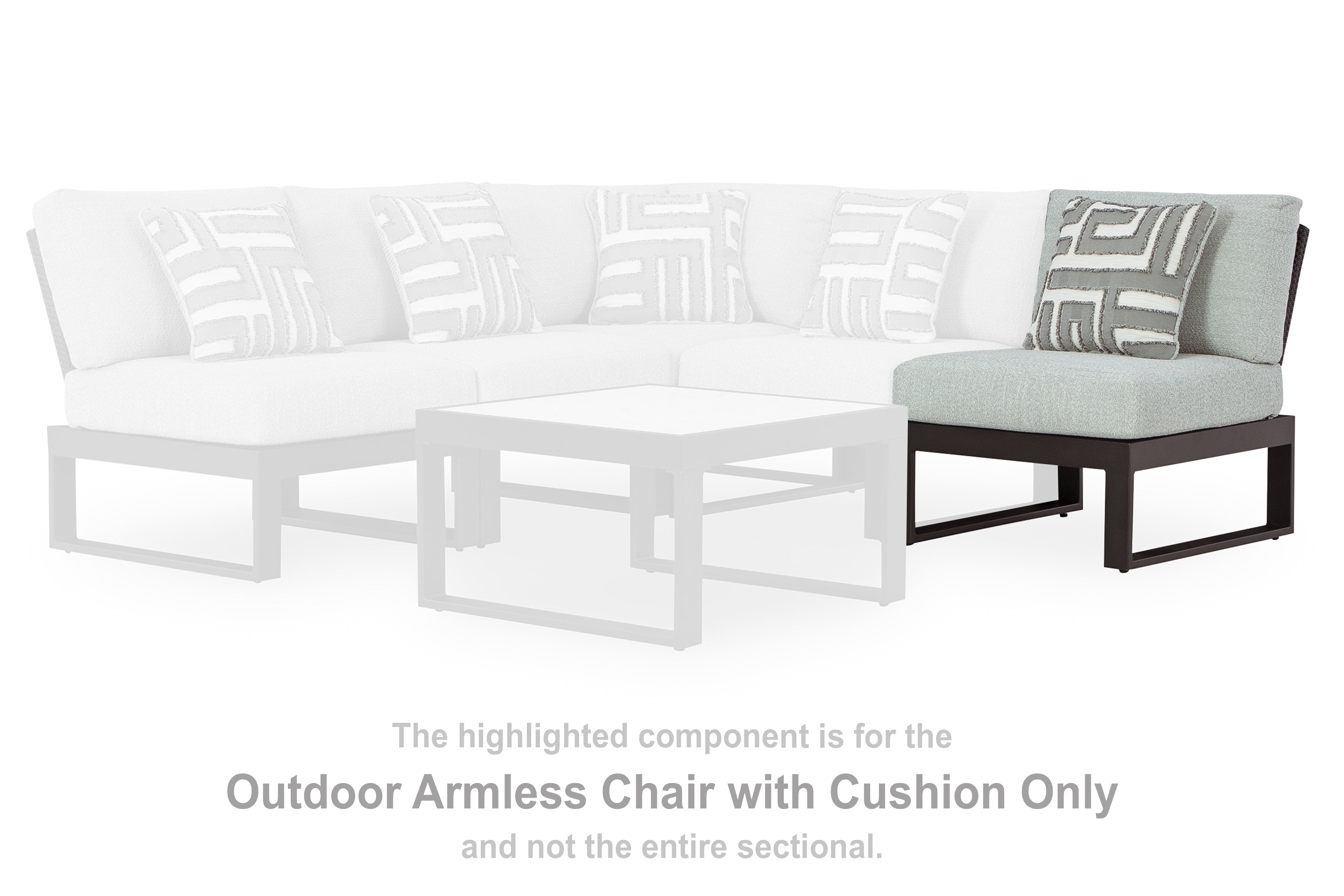 Furniture City Laplace - Ashley Furniture - Beachloft Outdoor - Armless Chair w/Cushion - P490-846