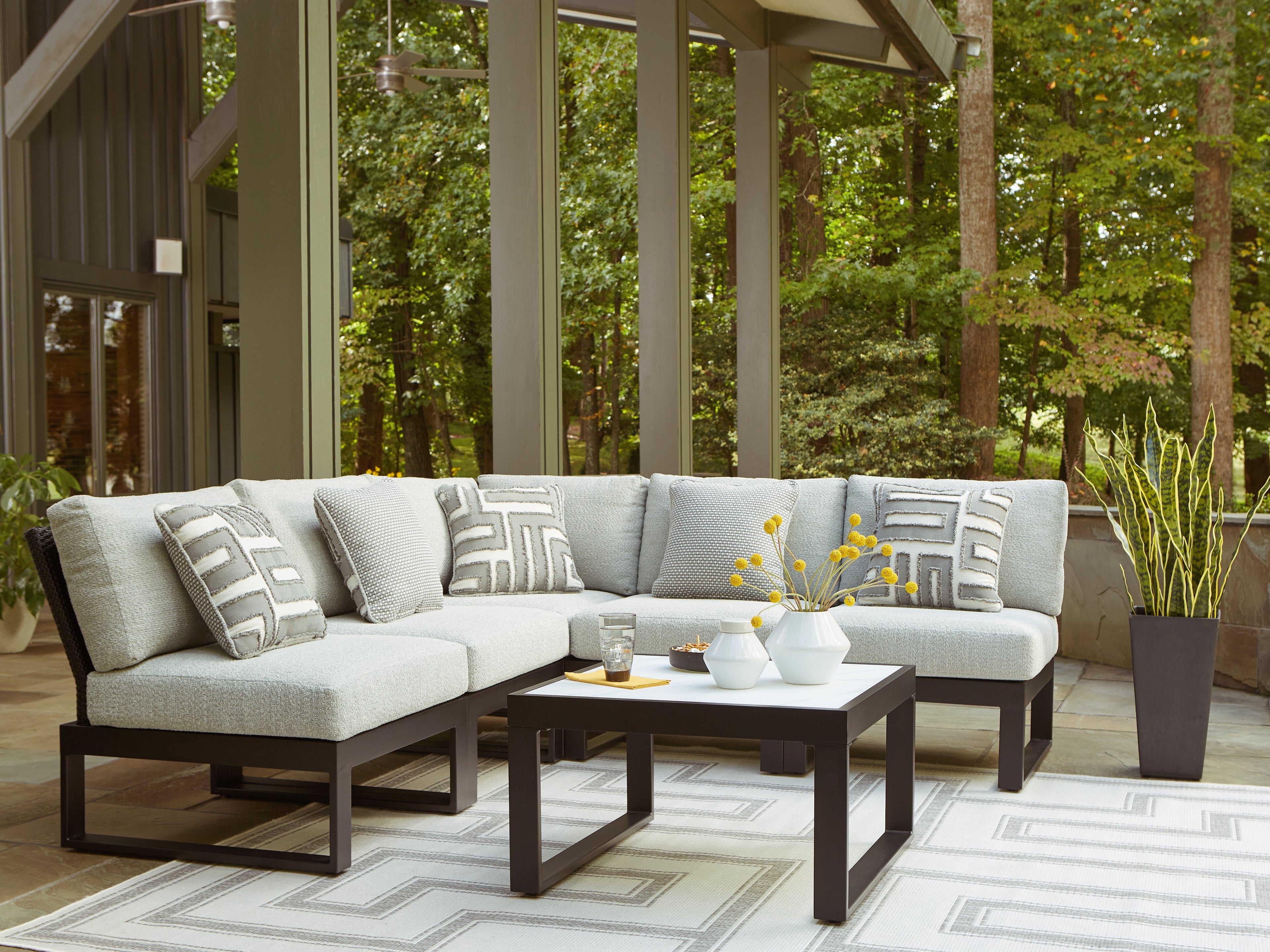 Furniture City Laplace - Ashley Furniture - Beachloft Outdoor - 6-Piece Outdoor Sectional - P490P1