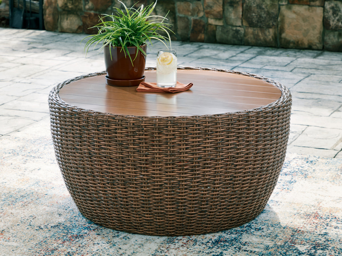 Furniture City Laplace - Ashley Furniture - Double Point Outdoor Coffee Table - Round Cocktail Table - PCP503-708
