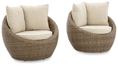 Furniture City Laplace - Ashley Furniture - Danson Outdoor - Swivel Lounge w/Cushion (Set of 2) - P505-821