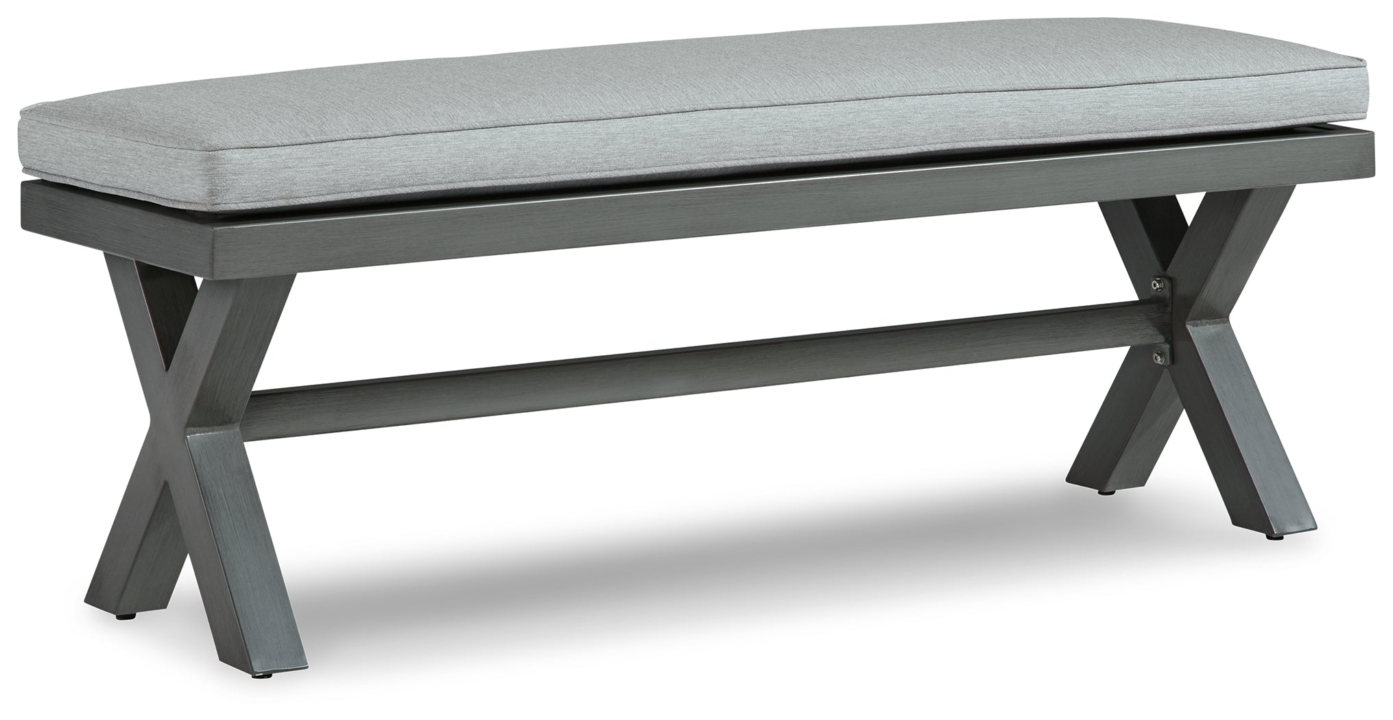Furniture City Laplace - Ashley Furniture - Elite Park Outdoor - Bench with Cushion / Gray - P518-600