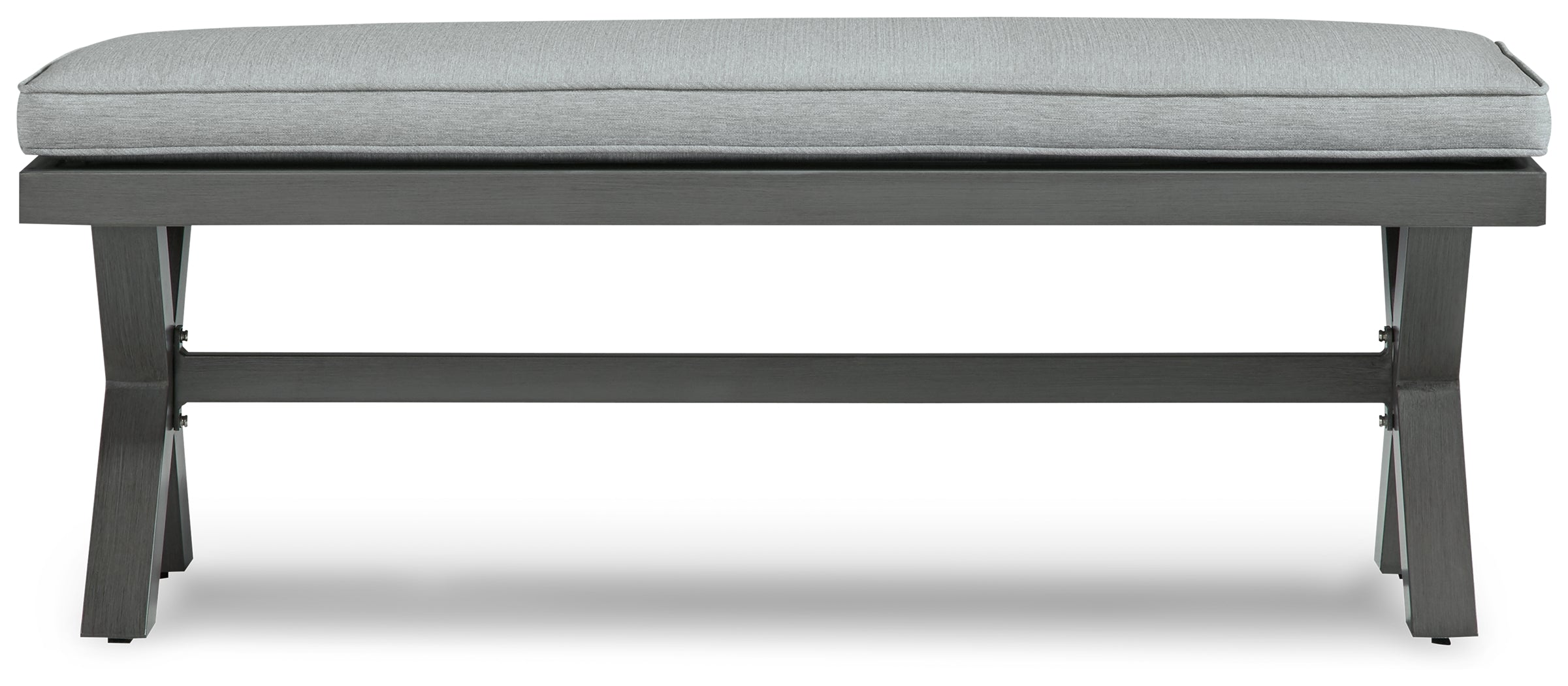 Furniture City Laplace - Ashley Furniture - Elite Park Outdoor - Bench with Cushion / Gray - P518-600