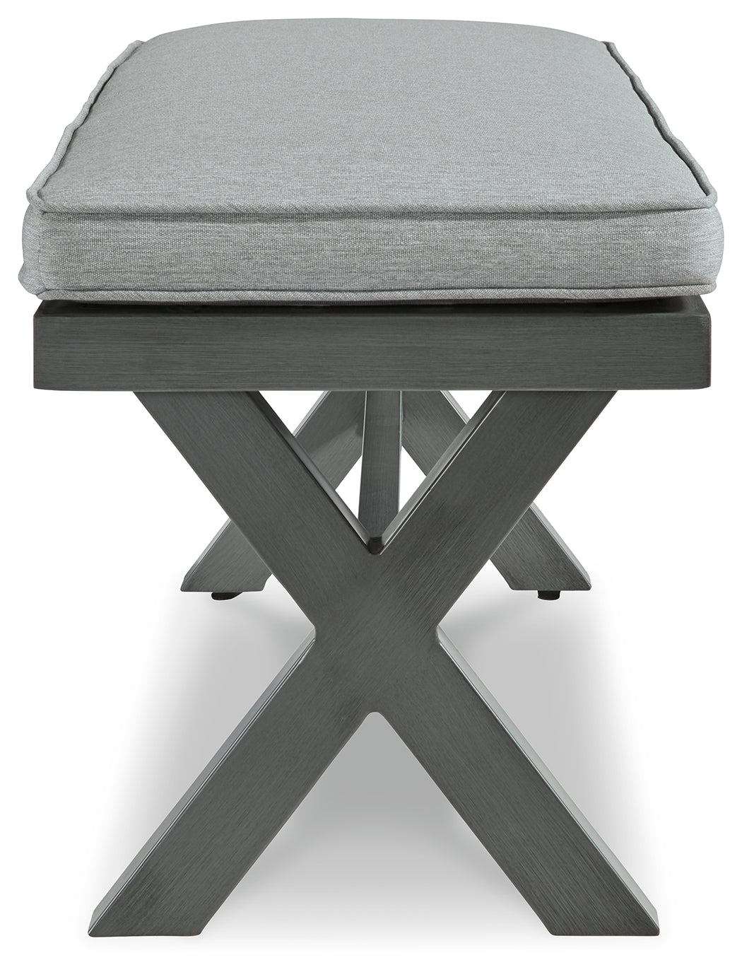 Furniture City Laplace - Ashley Furniture - Elite Park Outdoor - Bench with Cushion / Gray - P518-600