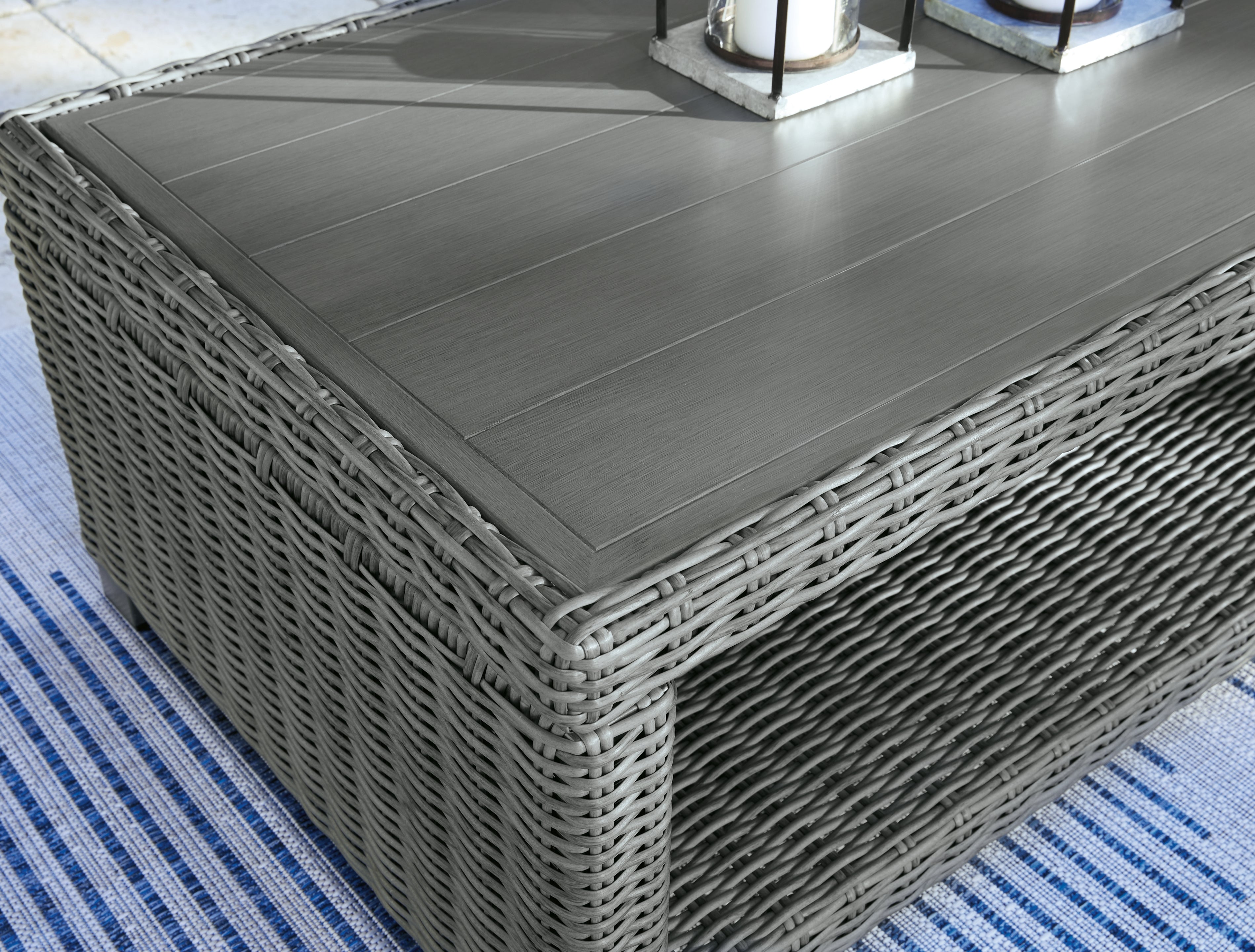 Furniture City Laplace - Ashley Furniture - Elite Park Outdoor - Rectangular Cocktail Table / Gray - P518-701