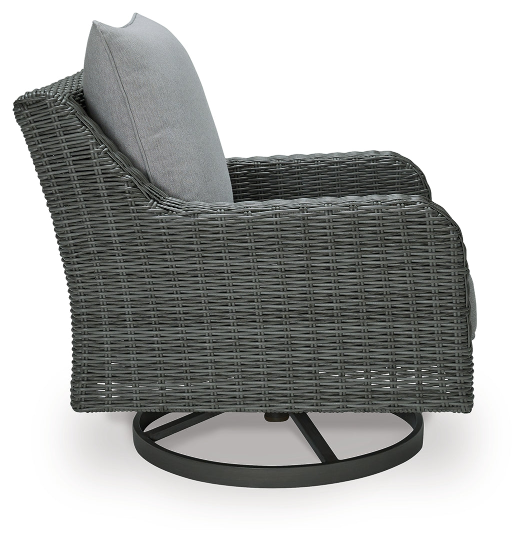 Furniture City Laplace - Ashley Furniture - Elite Park Outdoor - Swivel Lounge w/ Cushion / Gray - P518-821