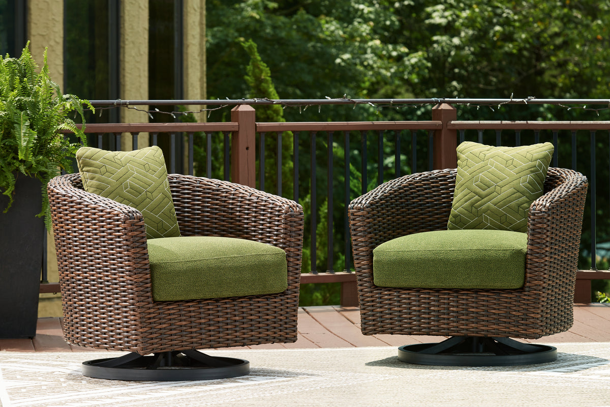 Furniture City Laplace - Ashley Furniture - Horizon Hall Outdoor Swivel Lounge Chair with Cushion - Swivel Lounge w/ Cushion - P572-821