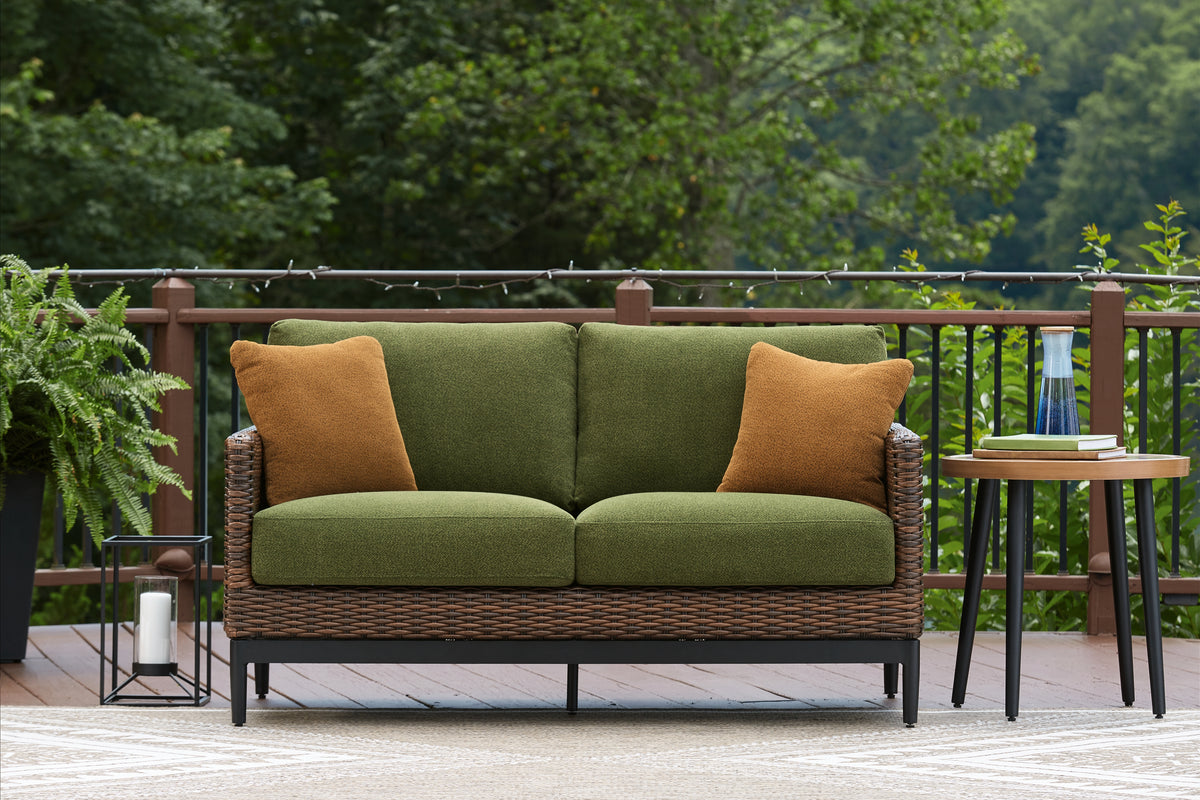 Furniture City Laplace - Ashley Furniture - Horizon Hall Outdoor Loveseat with Cushion - Loveseat w/Cushion - P572-835