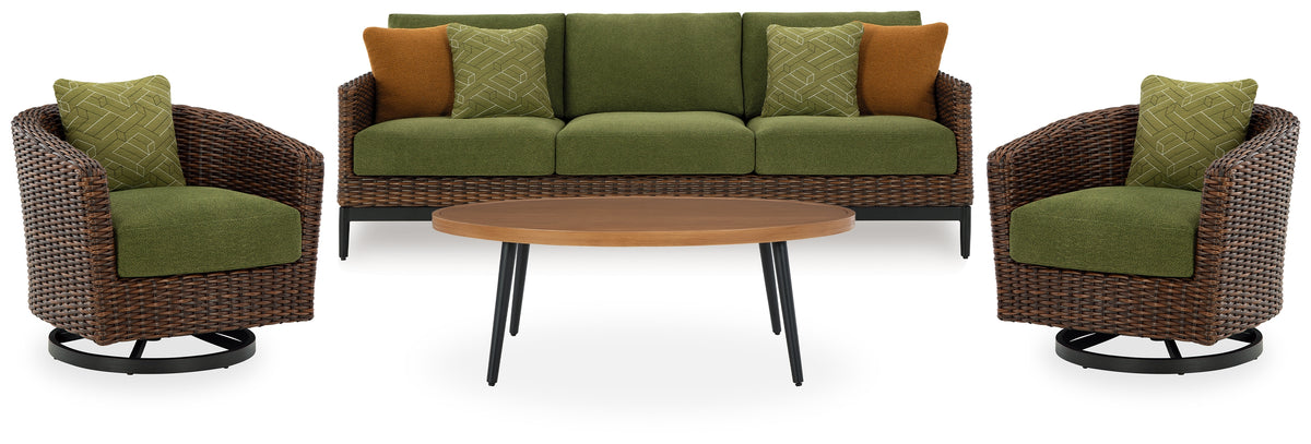 Furniture City Laplace - Ashley Furniture - Horizon Hall Outdoor Sofa, 2 Lounge Chairs, Ottoman and Coffee Table - Outdoor Sofa, 2 Lounge Chairs, Ottoman and Coffee Table - P572P3