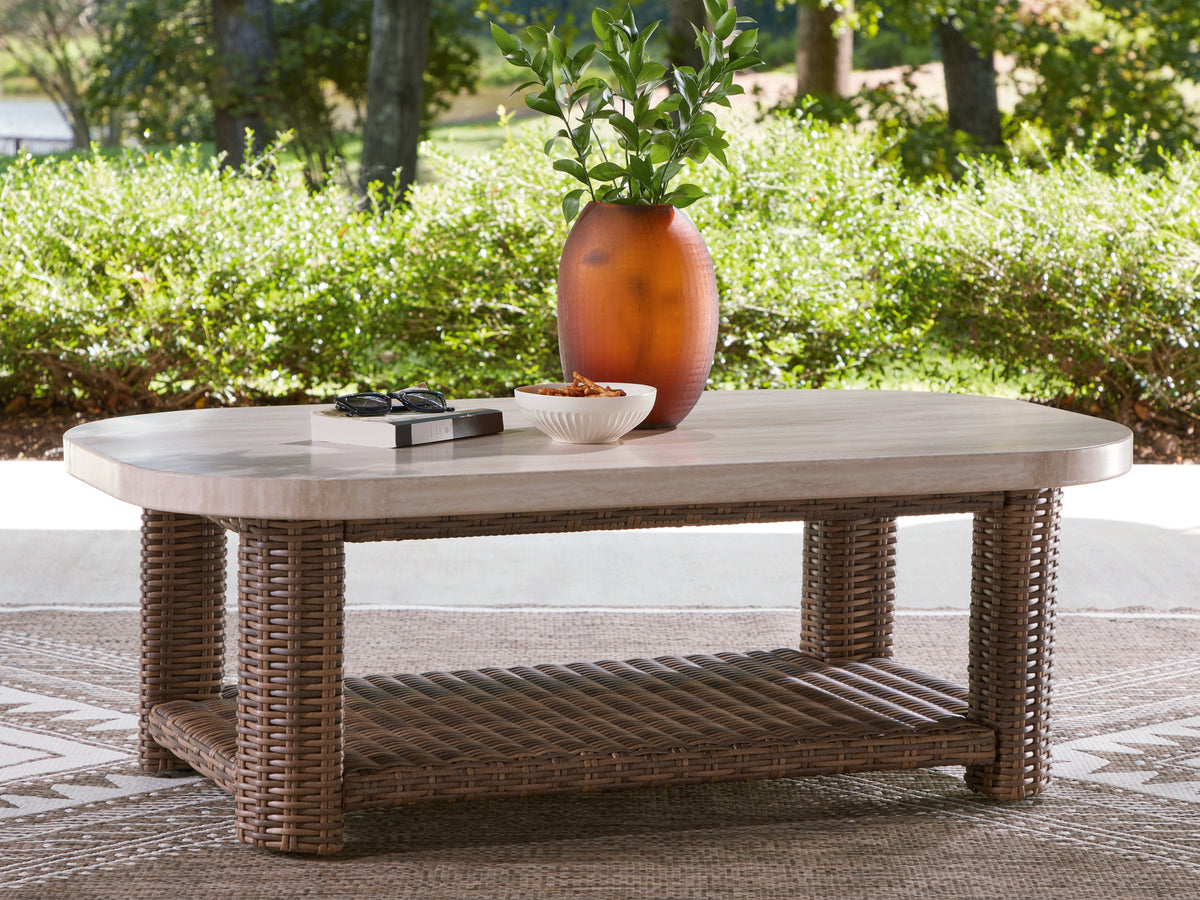 Furniture City Laplace - Ashley Furniture - Dolan Creek Outdoor Coffee Table - Rectangular Cocktail Table - PCP610-701