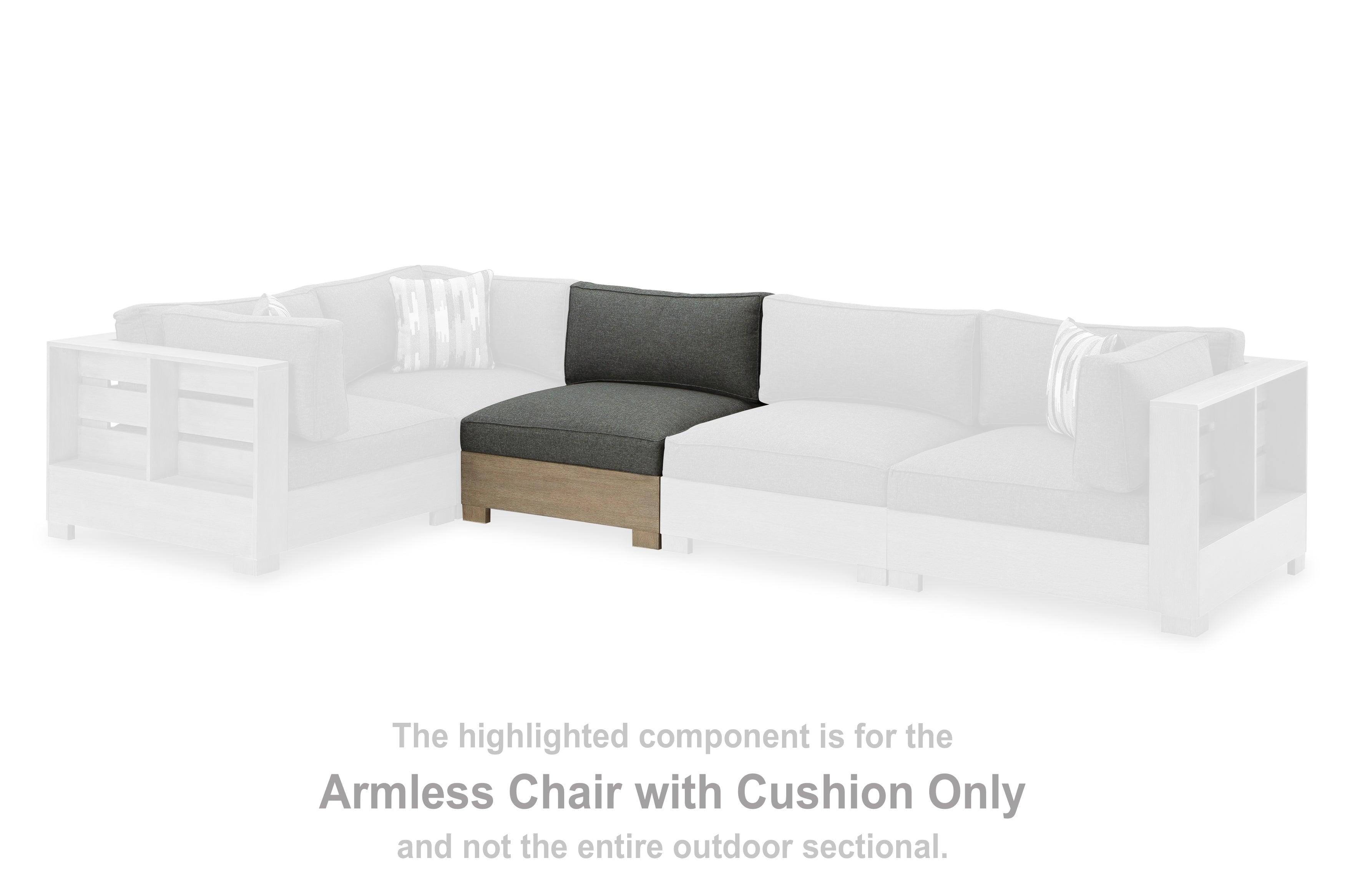 Furniture City Laplace - Ashley Furniture - Citrine Park Outdoor - Armless Chair w/Cushion (1/CN) / Brown/Charcoal - P660-846