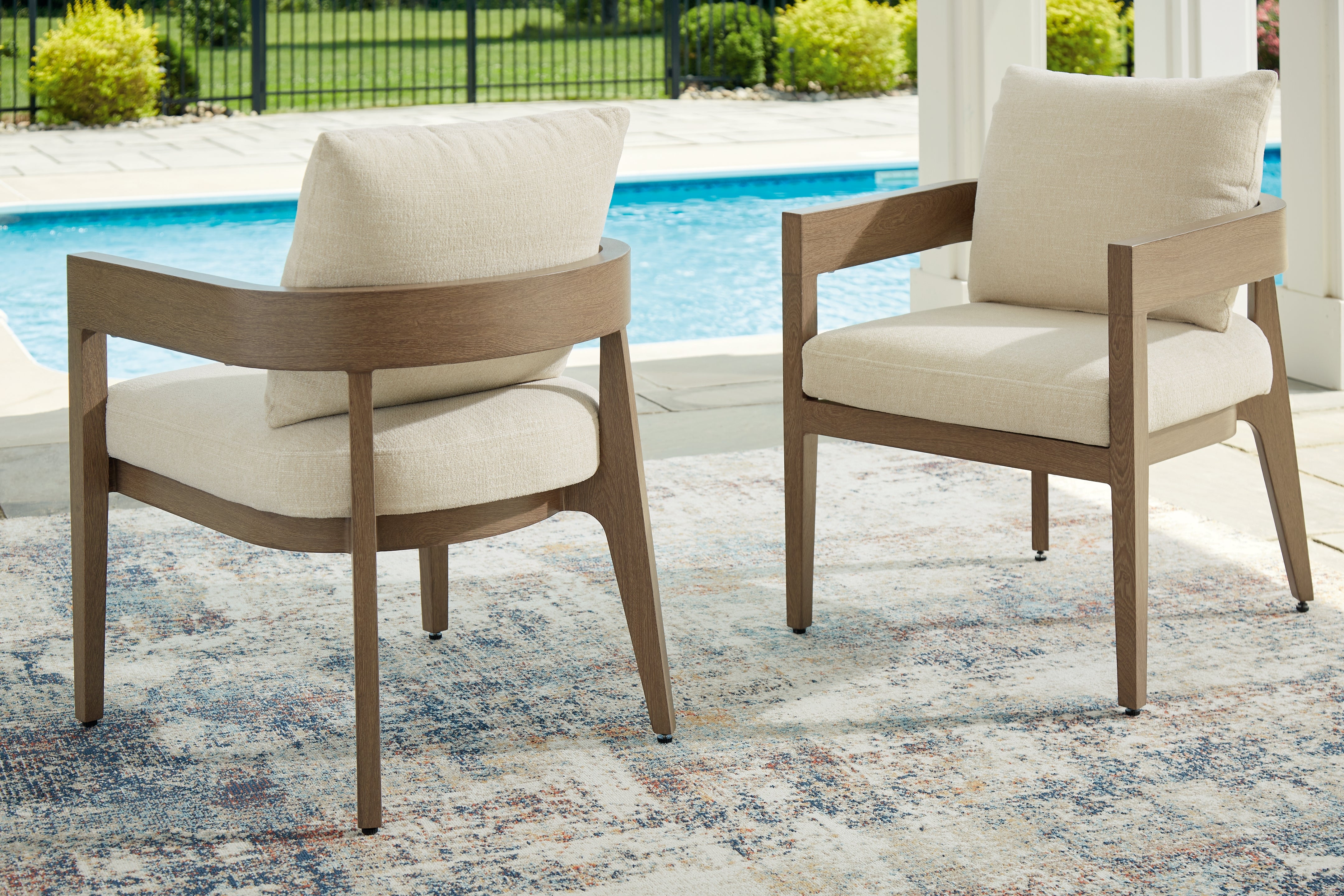 Furniture City Laplace - Ashley Furniture - Serene Bay Outdoor Dining Arm Chair with Cushion (Set of 2) - Arm Chair With Cushion (Set of 2) - P671-601A