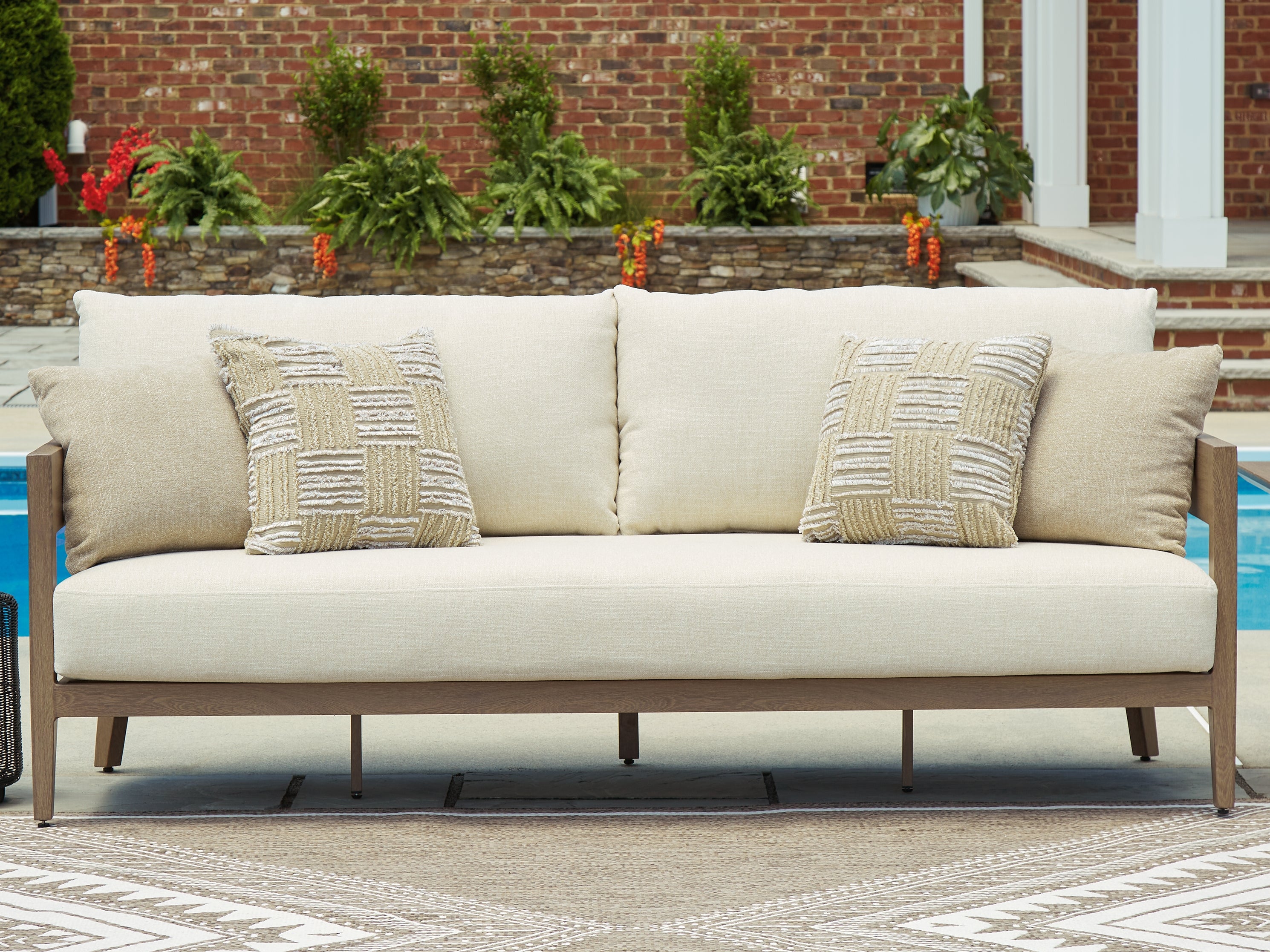 Furniture City Laplace - Ashley Furniture - Serene Bay Outdoor - Sofa with Cushion - P671-838