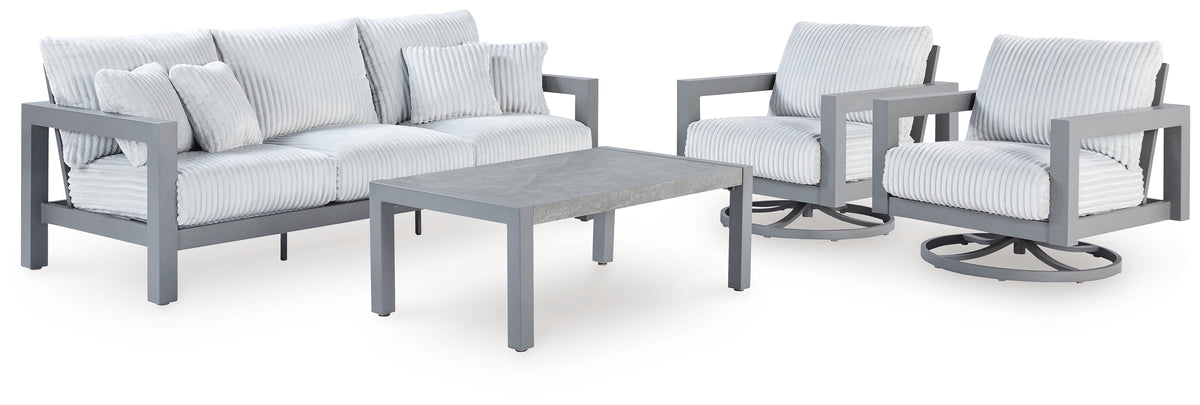 Furniture City Laplace - Ashley Furniture - Hurley Park Outdoor Sofa, 2 Lounge Chairs and Coffee Table - Outdoor Sofa, 2 Lounge Chairs and Coffee Table - PCP695P2