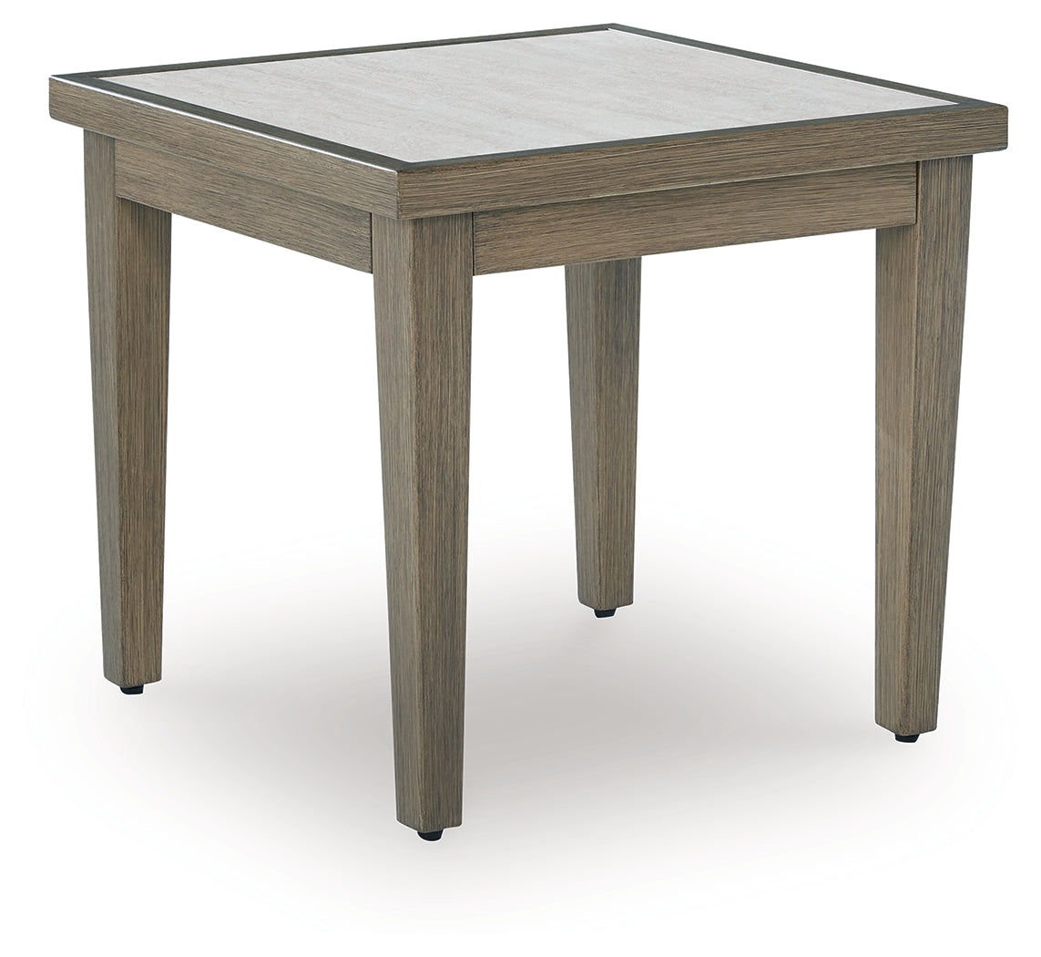 Furniture City Laplace - Ashley Furniture - Rainier Ranch Outdoor End Table - Square End Table / Brown/Beige - P701-702
