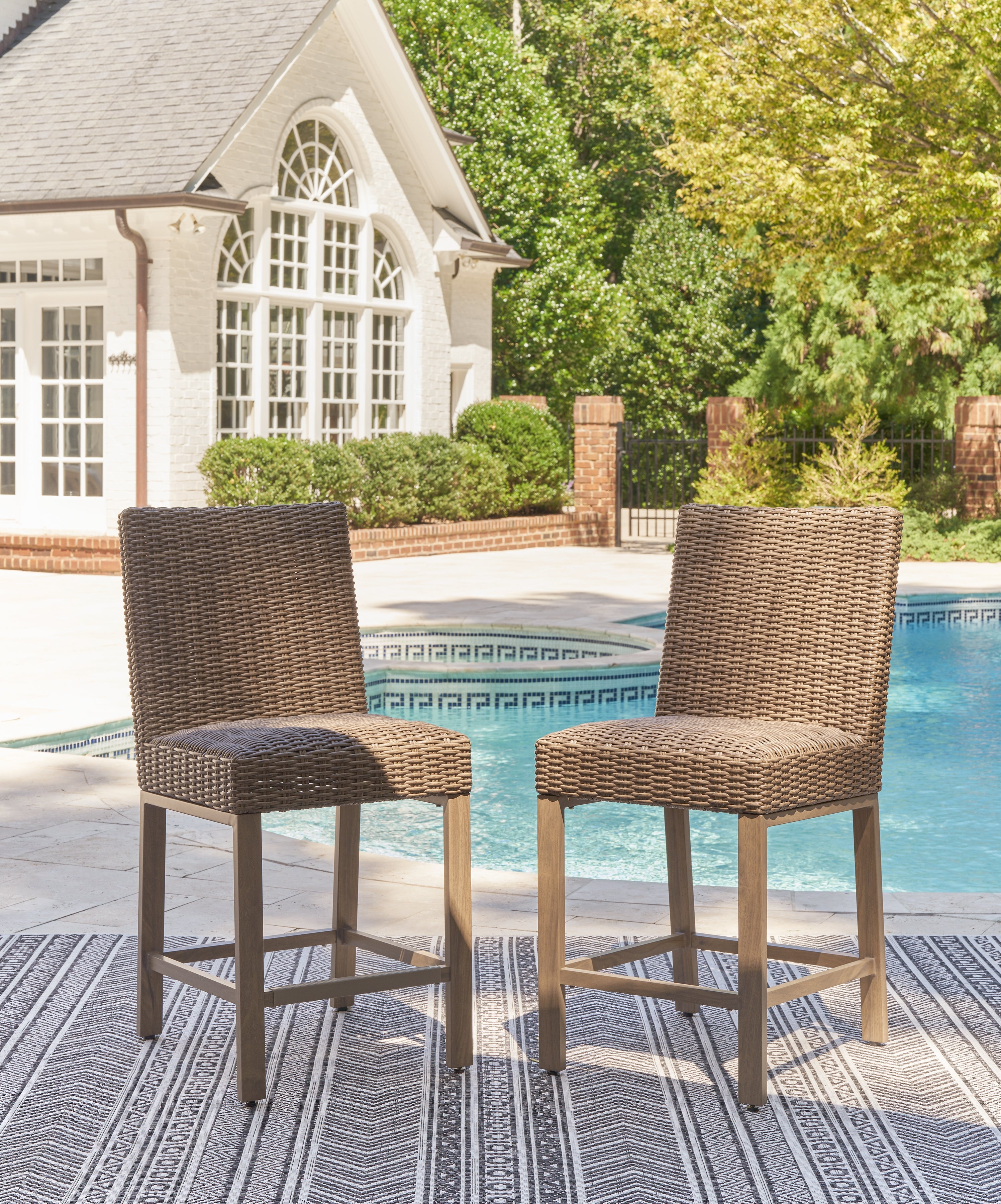 Furniture City Laplace - Ashley Furniture - Walton Bridge Outdoor Bar Stool (Set of 2) - Barstool (Set of 2) - P749-130