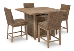 Furniture City Laplace - Ashley Furniture - Walton Bridge Outdoor Bar Table and 4 Barstools - Outdoor Bar Table and 4 Barstools - P749P1