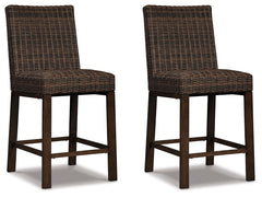 Furniture City Laplace - Ashley Furniture - Paradise Trail Outdoor - Outdoor Counter Height Dining Table with 4 Barstools / Medium Brown - P750P5