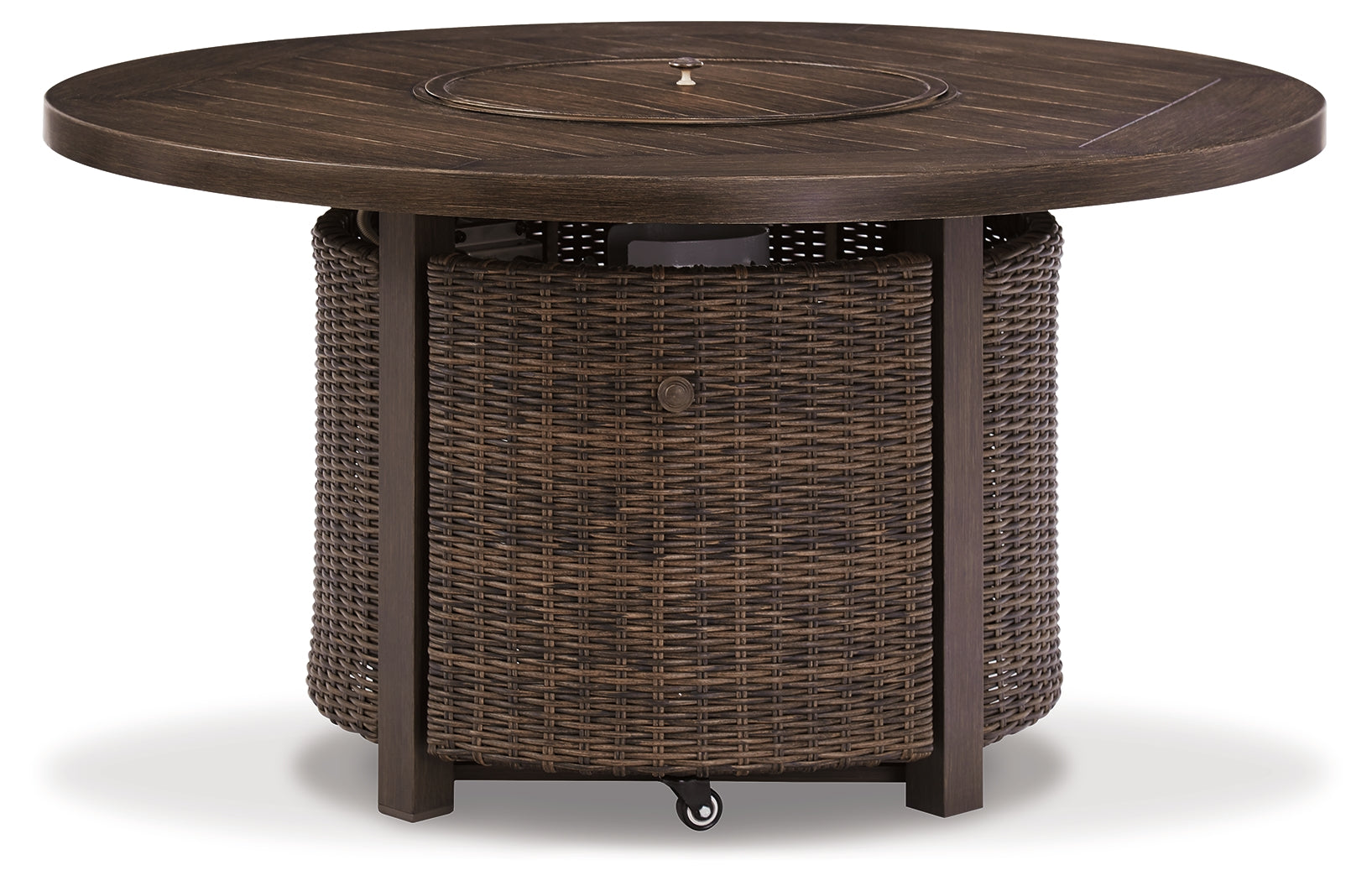 Furniture City Laplace - Ashley Furniture - Paradise Trail Outdoor - Round Fire Pit Table / Medium Brown - P750-776