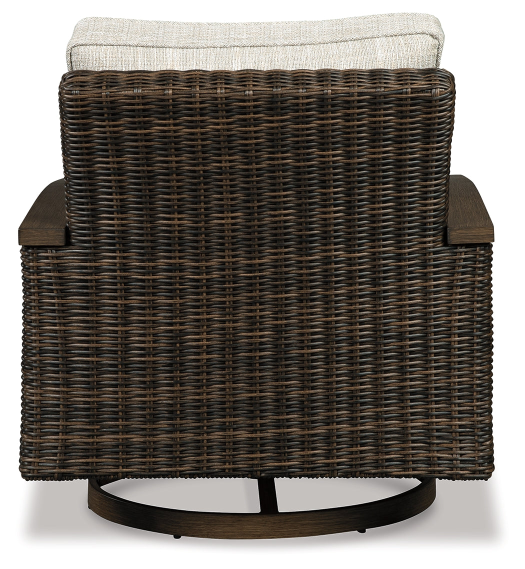 Furniture City Laplace - Ashley Furniture - Paradise Trail Outdoor - Swivel Lounge Chair (Set of 2) / Medium Brown - P750-821
