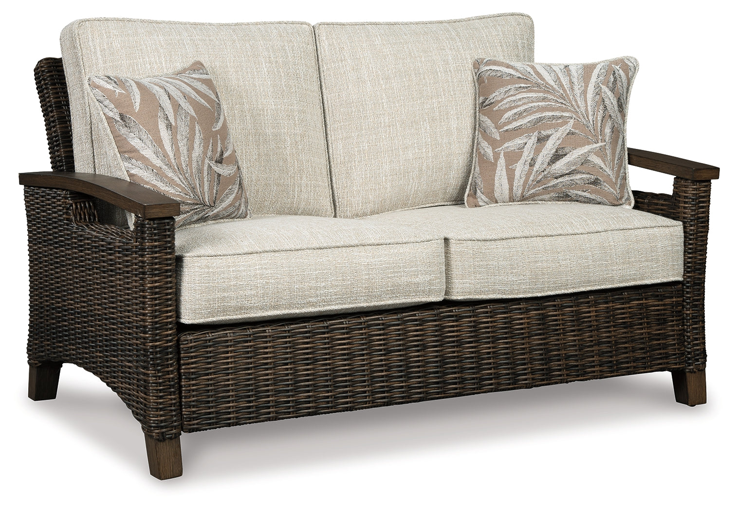 Furniture City Laplace - Ashley Furniture - Paradise Trail Outdoor - Loveseat w/Cushion / Medium Brown - P750-835