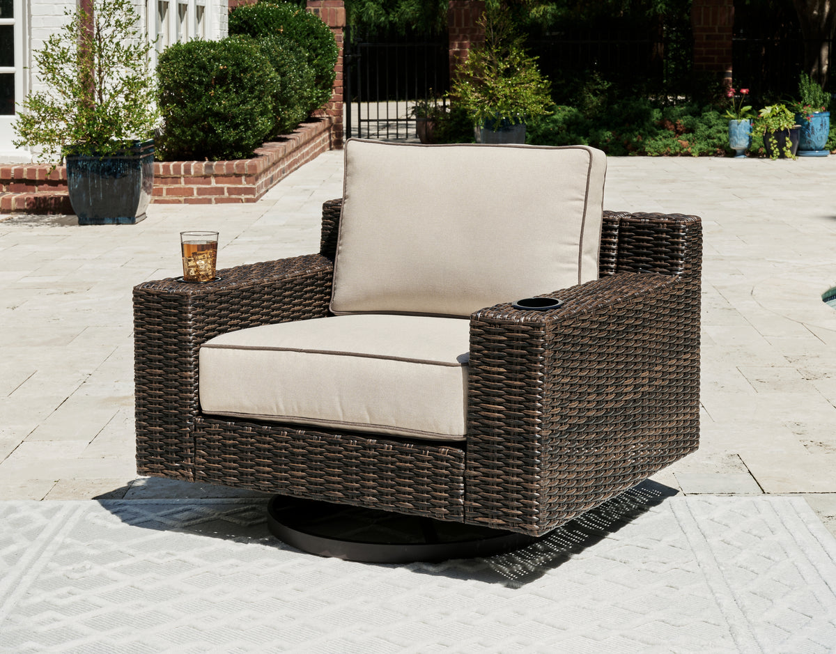 Furniture City Laplace - Ashley Furniture - Coastline Bay Outdoor Swivel Lounge with Cushion - Swivel Lounge w/ Cushion - P784-821