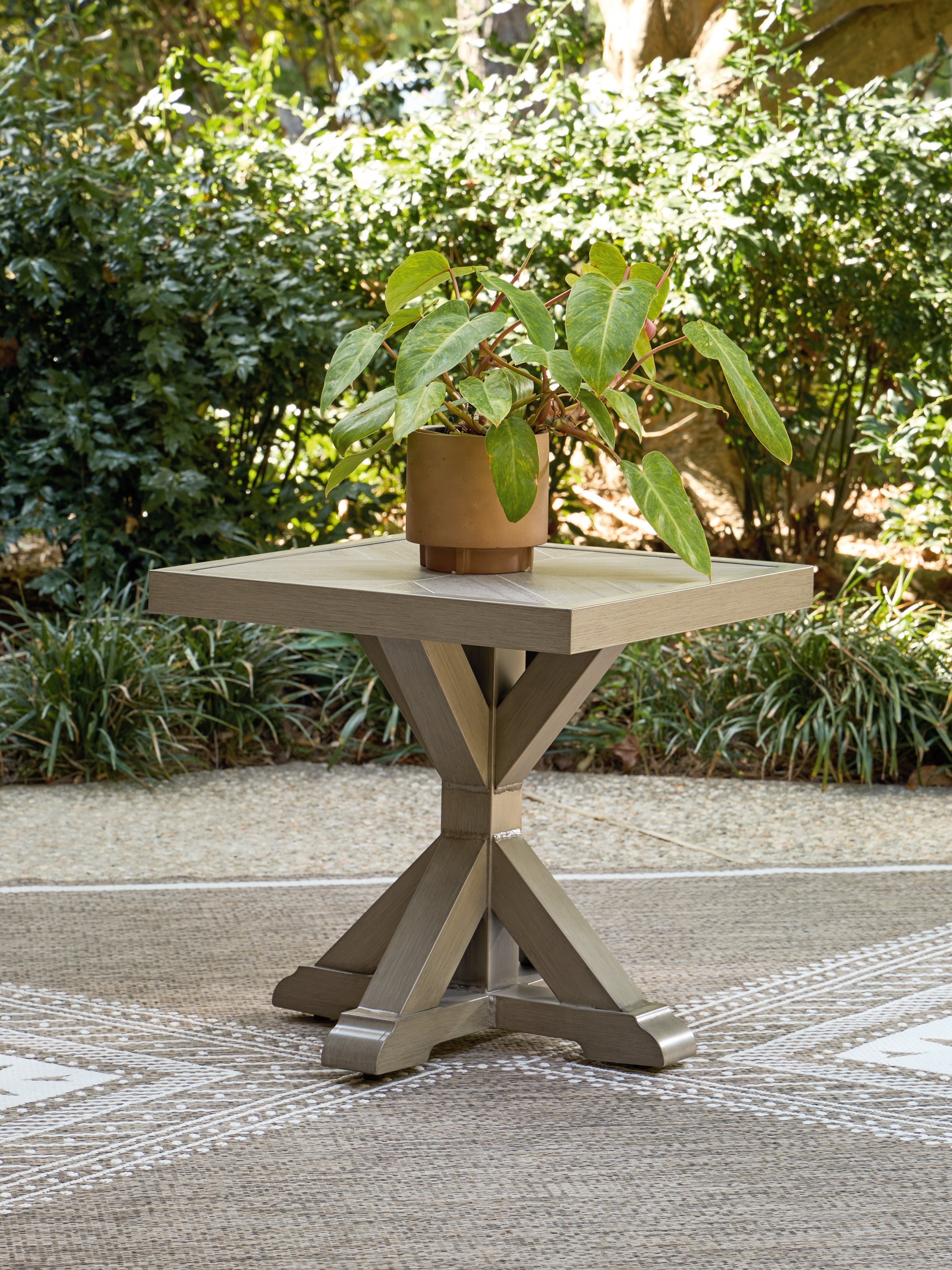 Furniture City Laplace - Ashley Furniture - Laguna Heights Outdoor End Table - Square End Table / Beige - PCP790-702