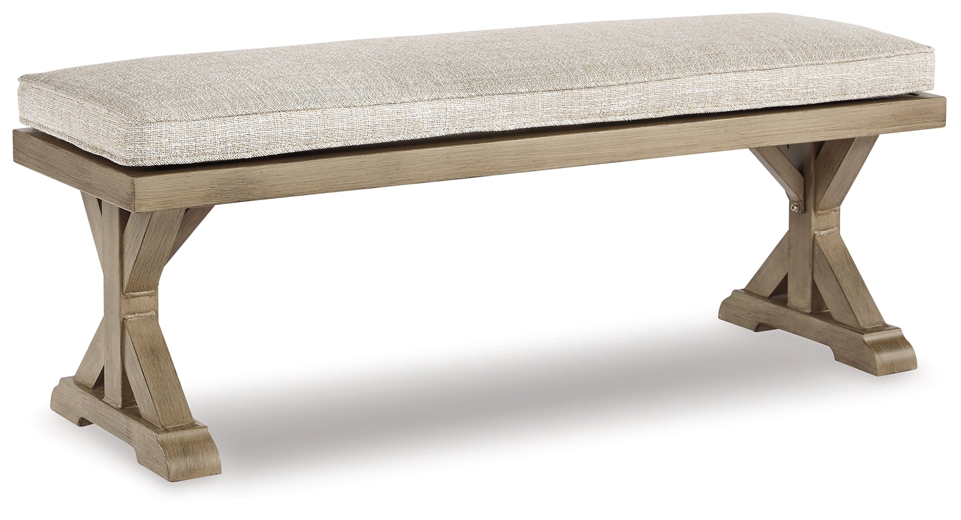 Furniture City Laplace - Ashley Furniture - Beachcroft Outdoor - Bench with Cushion / Beige - P791-600