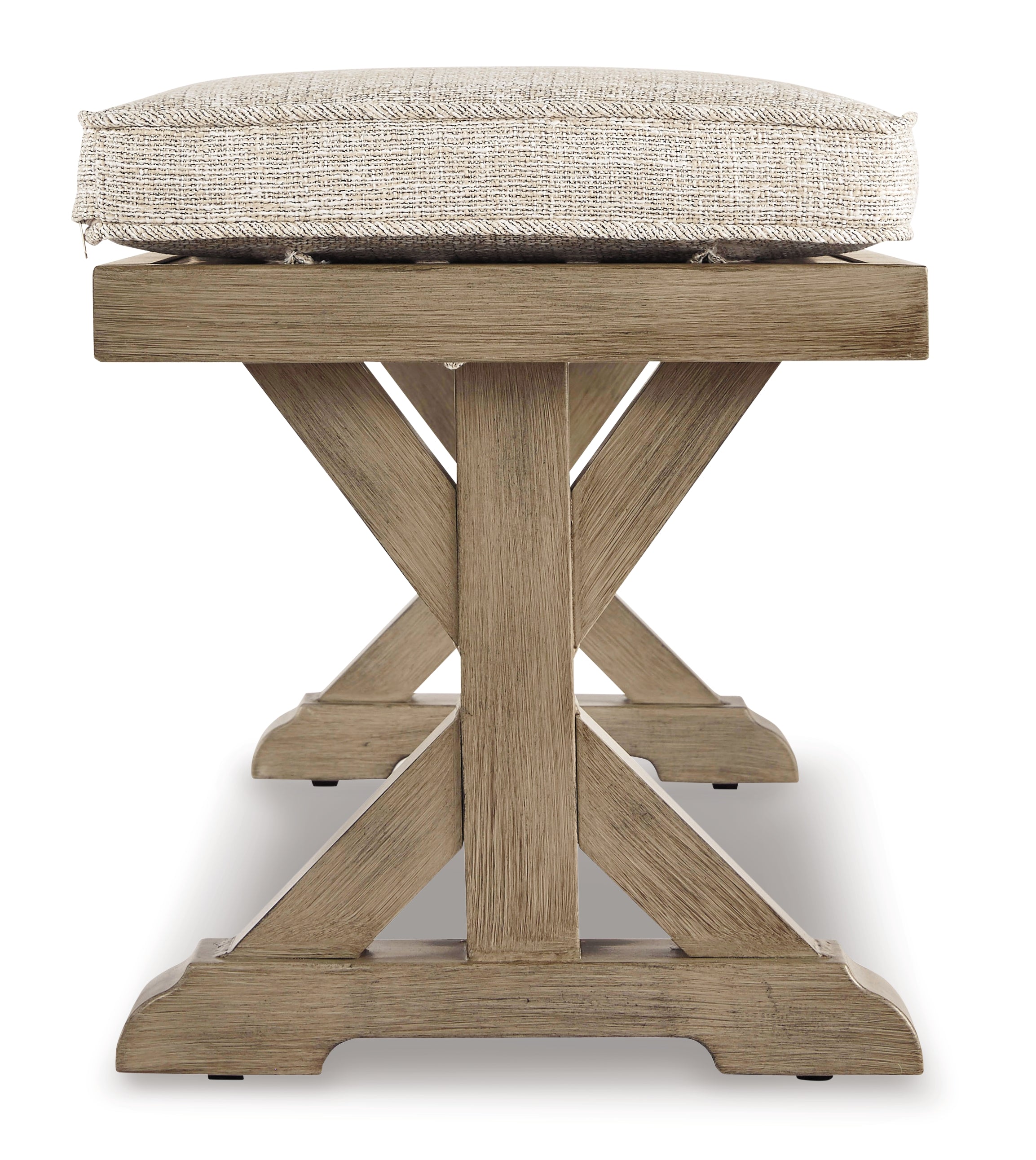 Furniture City Laplace - Ashley Furniture - Beachcroft Outdoor - Bench with Cushion / Beige - P791-600