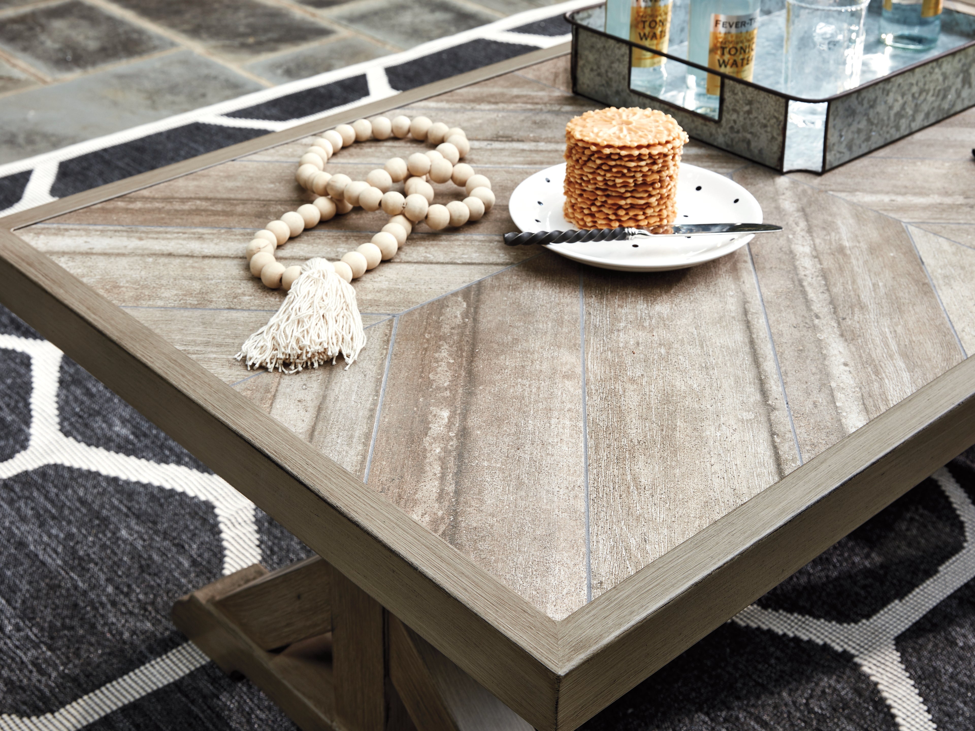 Furniture City Laplace - Ashley Furniture - Beachcroft Outdoor - Rectangular Cocktail Table / Beige - P791-701