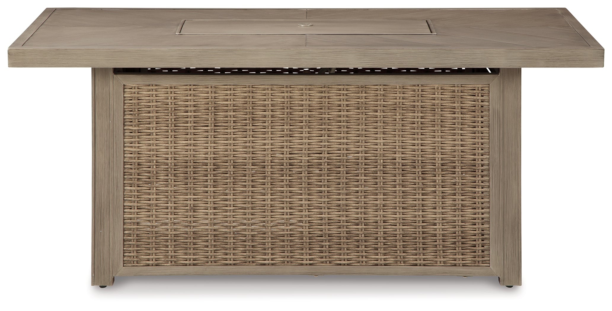 Furniture City Laplace - Ashley Furniture - Beachcroft Outdoor - Rectangular Fire Pit Table / Beige - P791-773