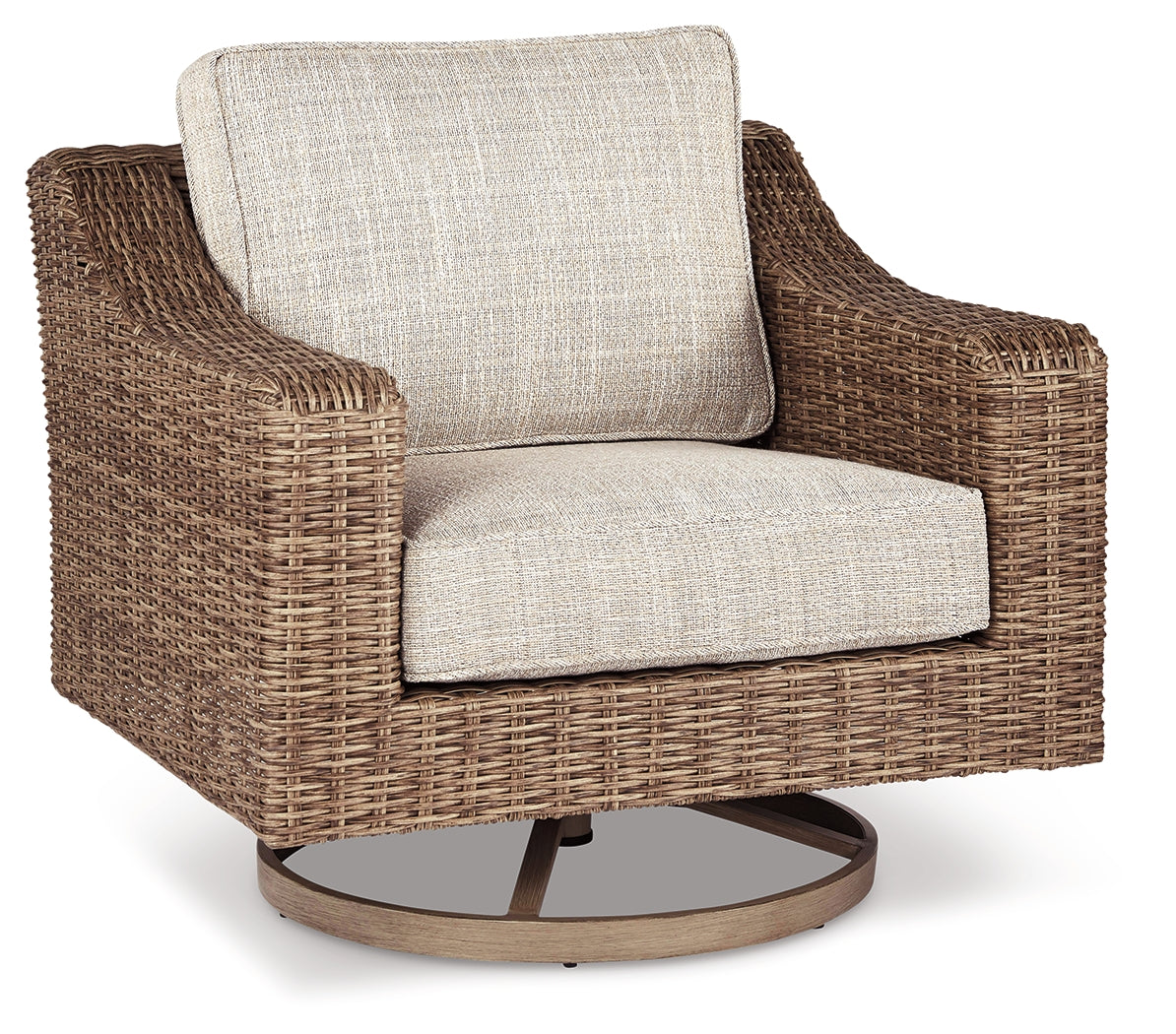 Furniture City Laplace - Ashley Furniture - Beachcroft Outdoor - Swivel Lounge Chair (1/CN) / Beige - P791-821