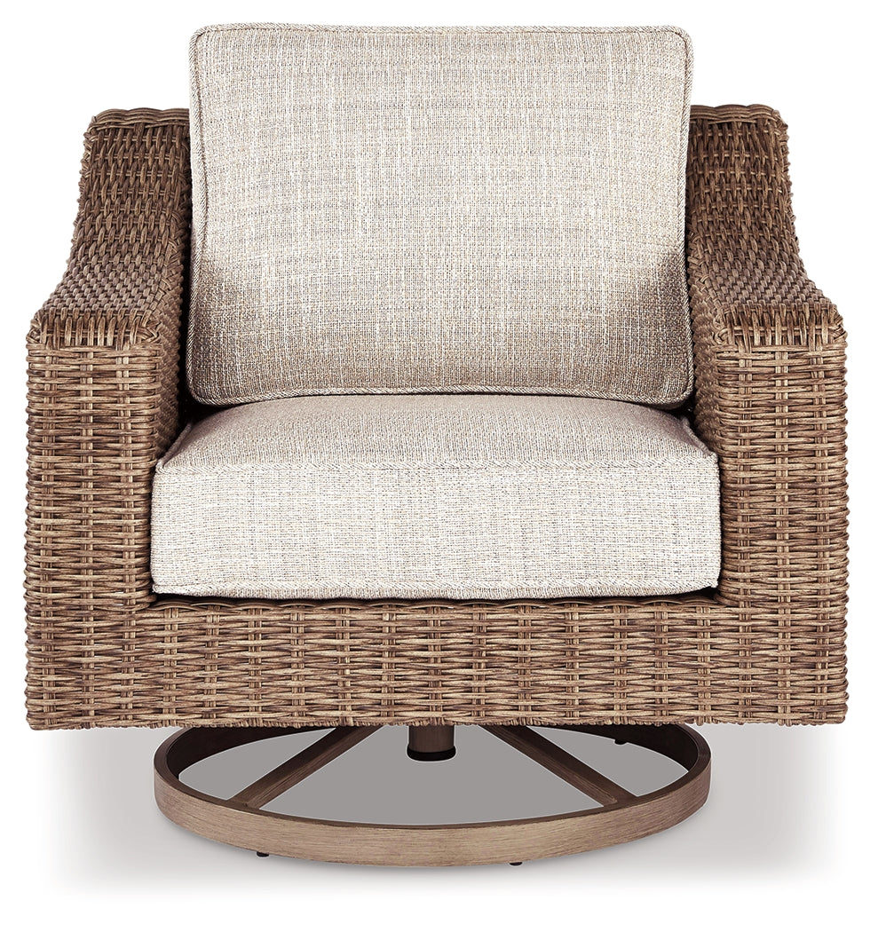 Furniture City Laplace - Ashley Furniture - Beachcroft Outdoor - Swivel Lounge Chair (1/CN) / Beige - P791-821