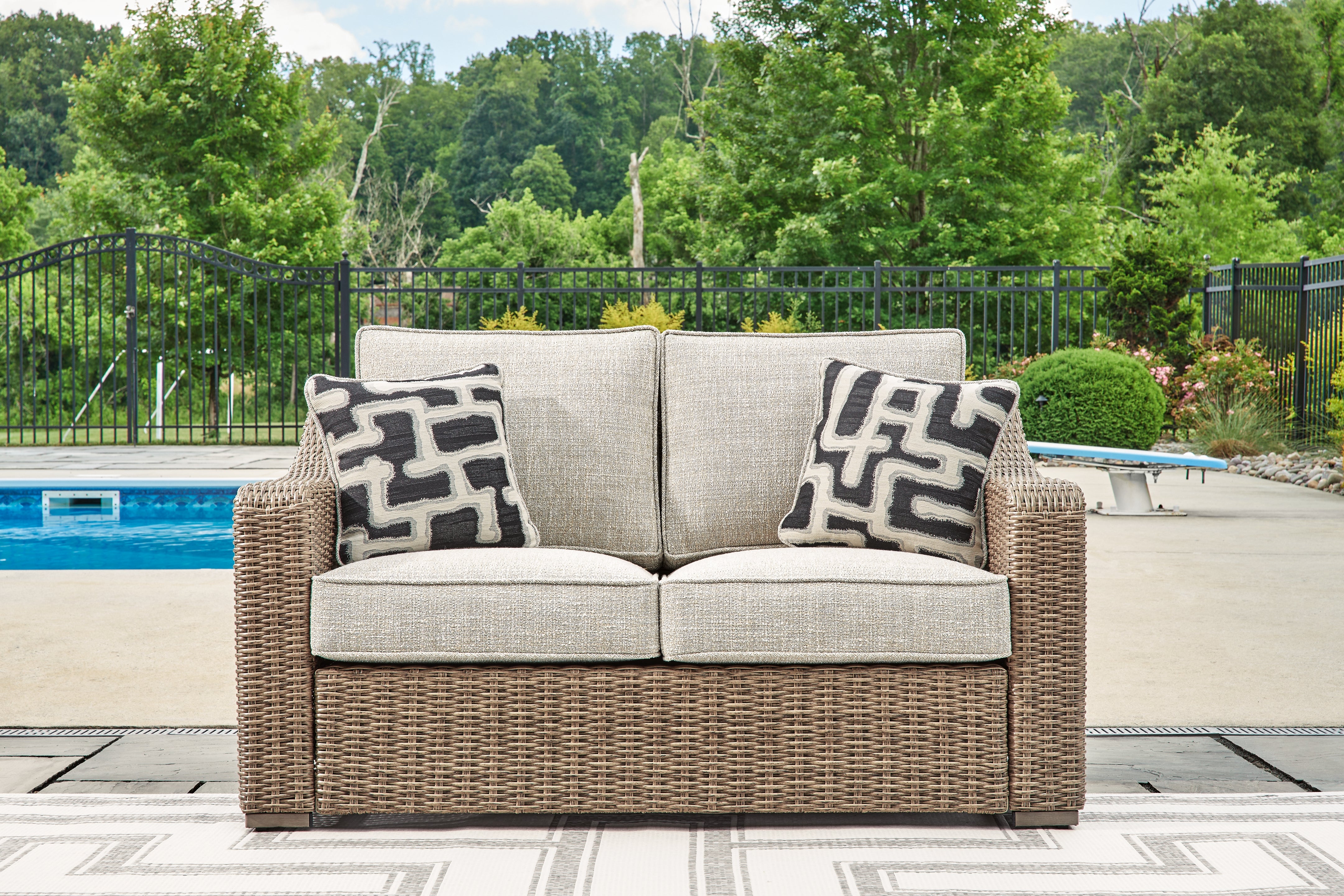 Furniture City Laplace - Ashley Furniture - Beachcroft Outdoor - Loveseat w/Cushion - P791-835