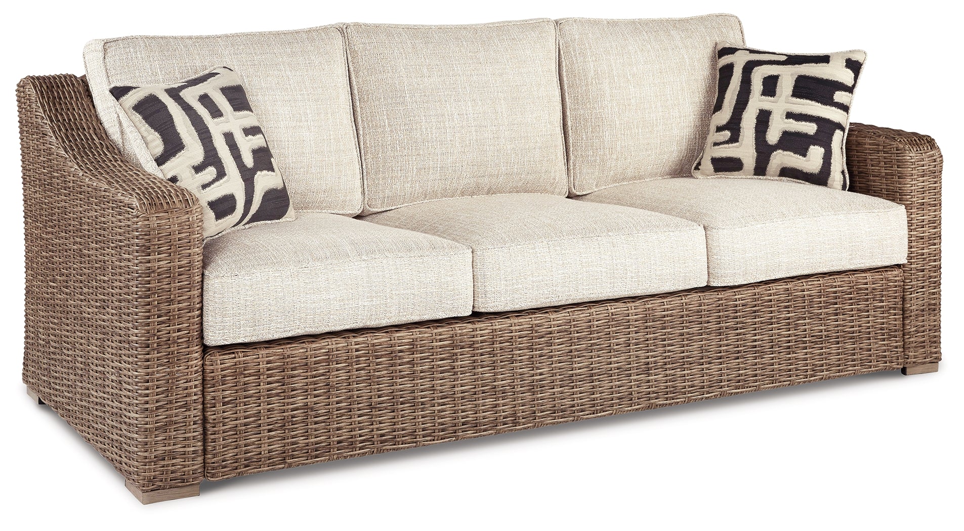 Furniture City Laplace - Ashley Furniture - Beachcroft Outdoor - Sofa with Cushion / Beige - P791-838