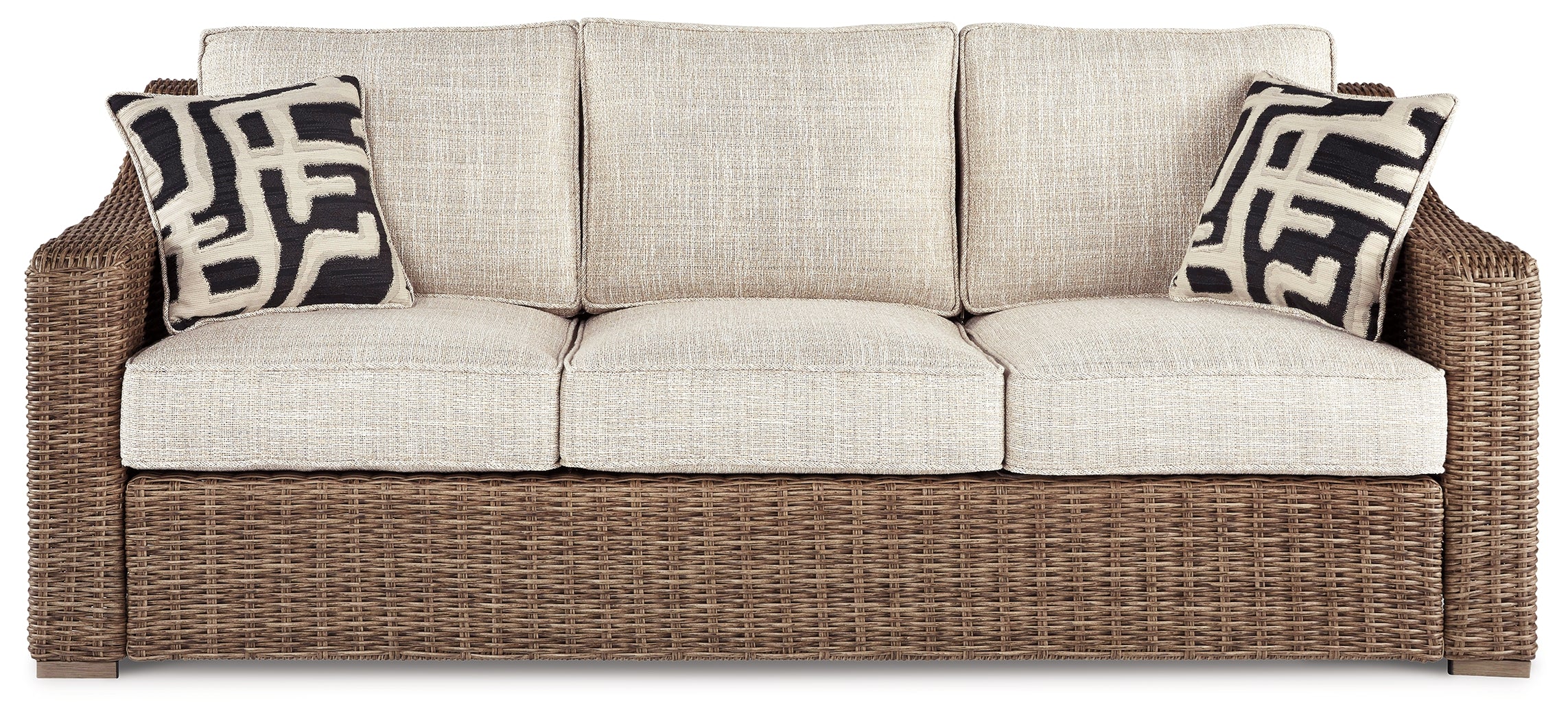 Furniture City Laplace - Ashley Furniture - Beachcroft Outdoor - Sofa with Cushion / Beige - P791-838