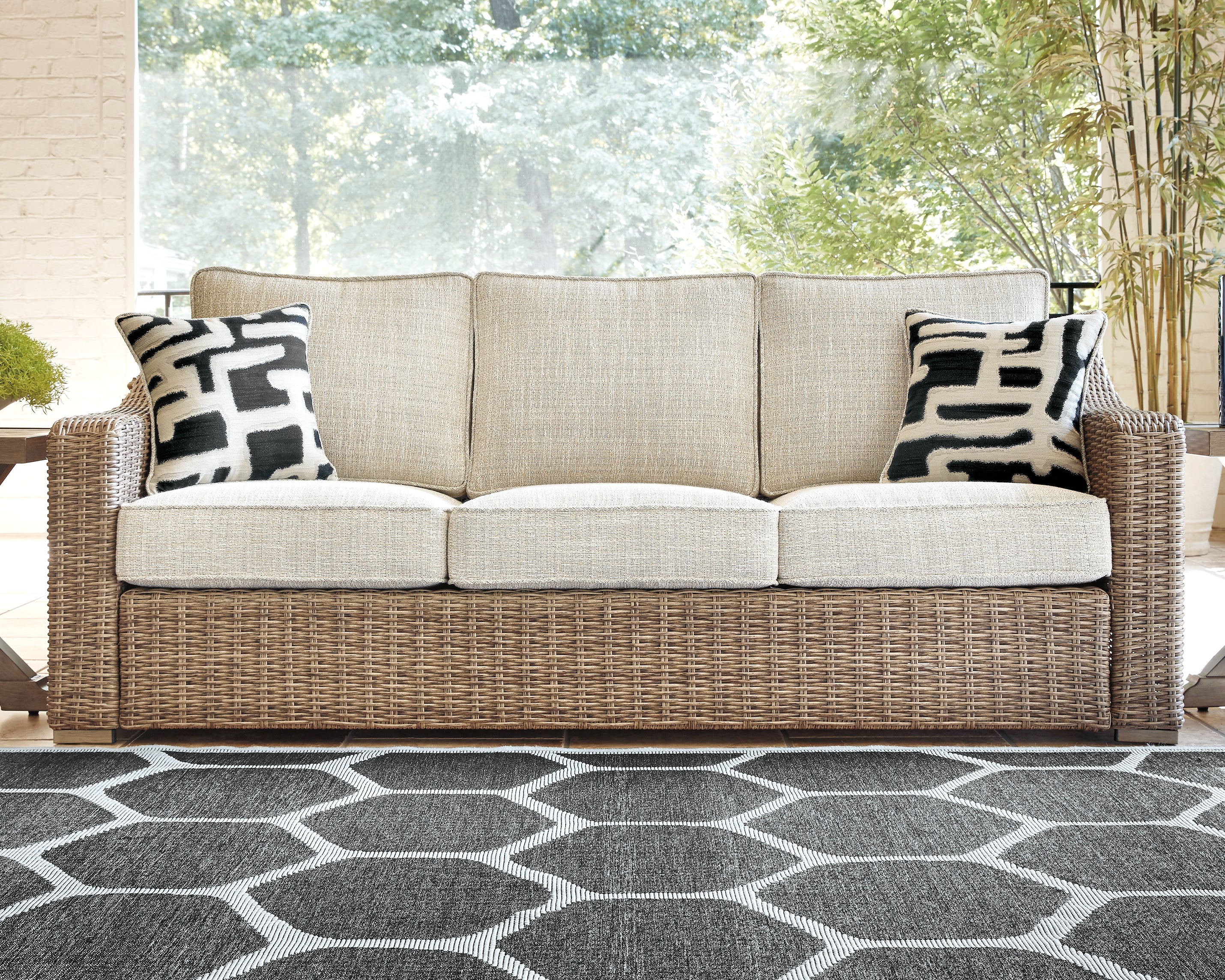 Furniture City Laplace - Ashley Furniture - Beachcroft Outdoor - Sofa with Cushion - P791-838