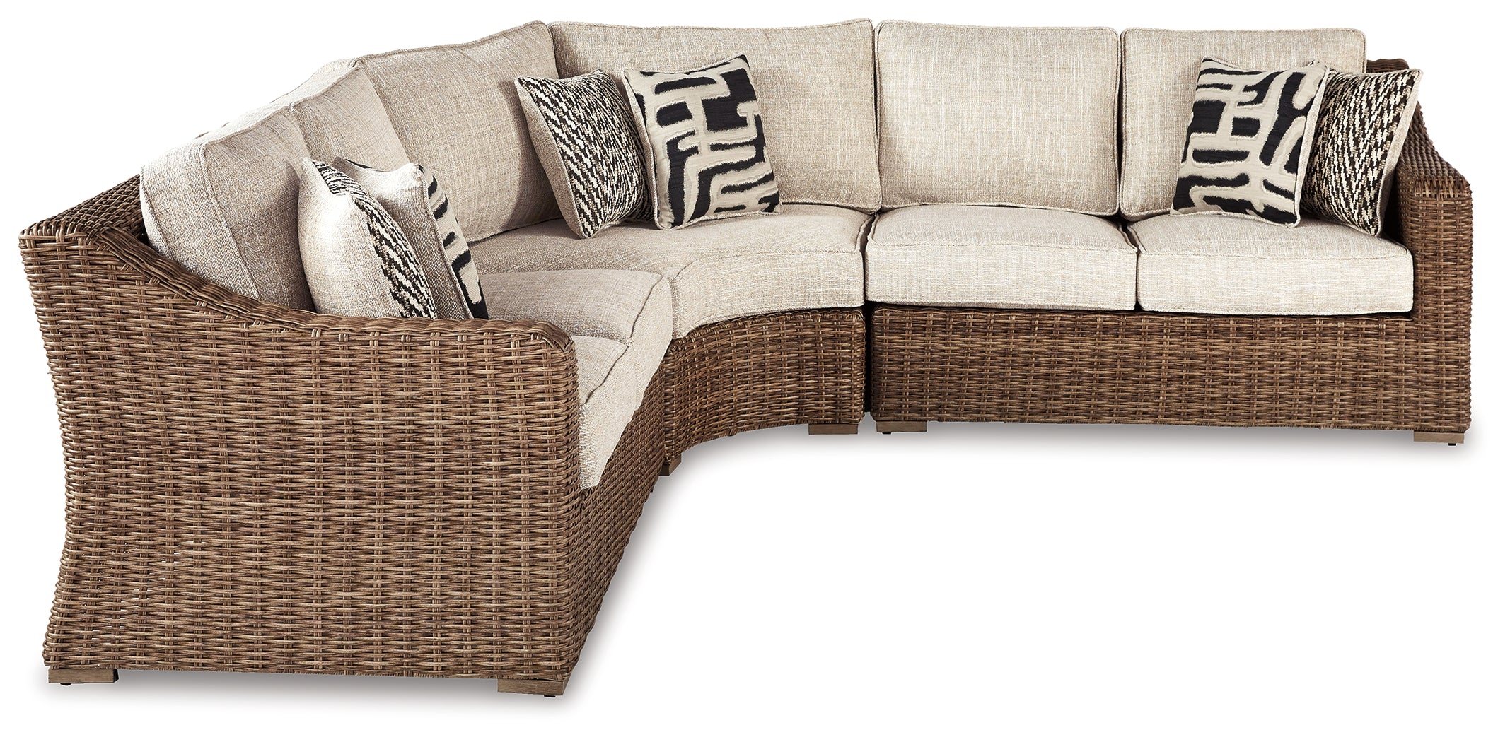 Furniture City Laplace - Ashley Furniture - Beachcroft Outdoor - Sofa with Cushion / Beige - P791-838
