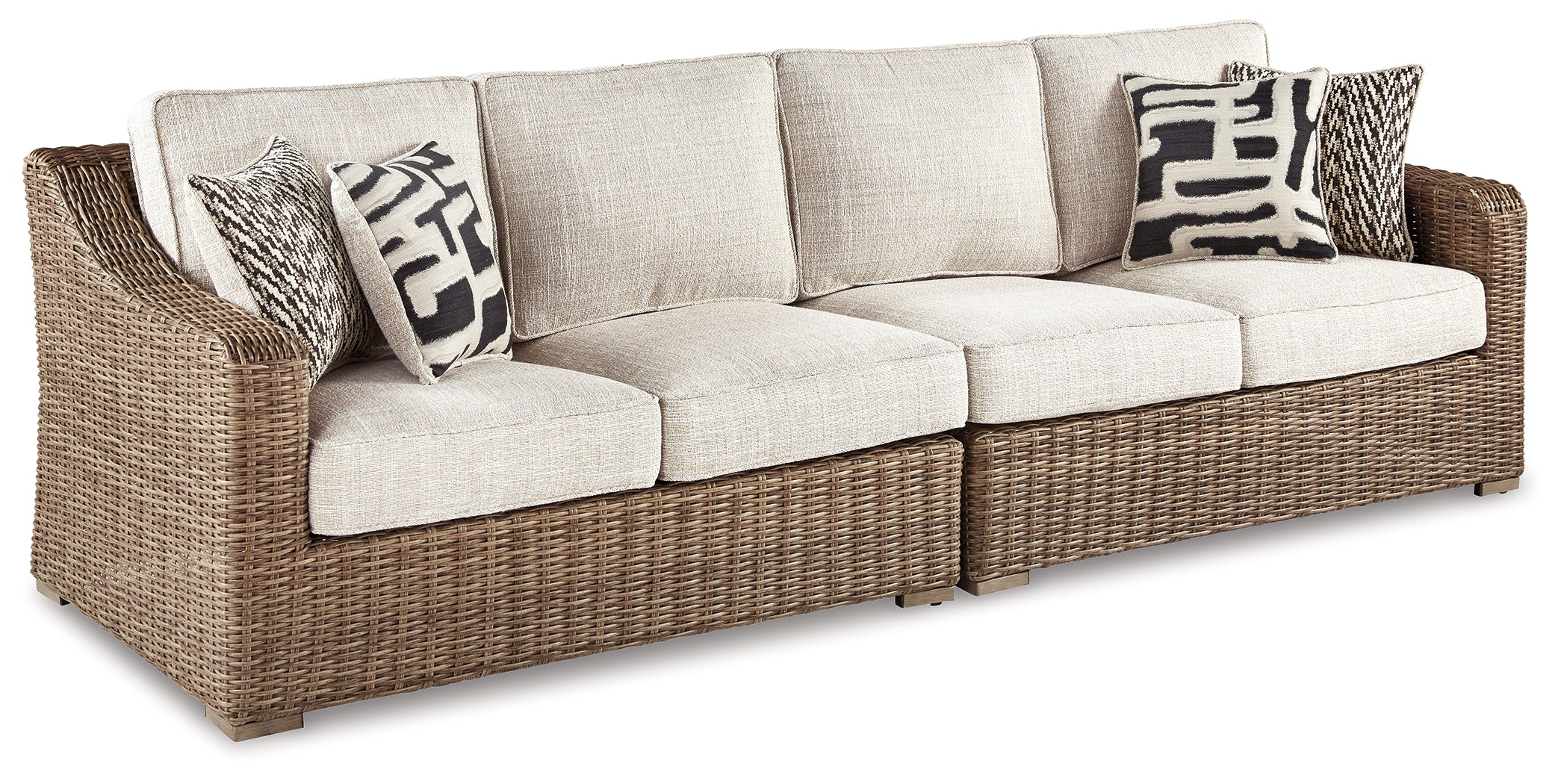 Furniture City Laplace - Ashley Furniture - Beachcroft Outdoor - Sofa with Cushion / Beige - P791-838