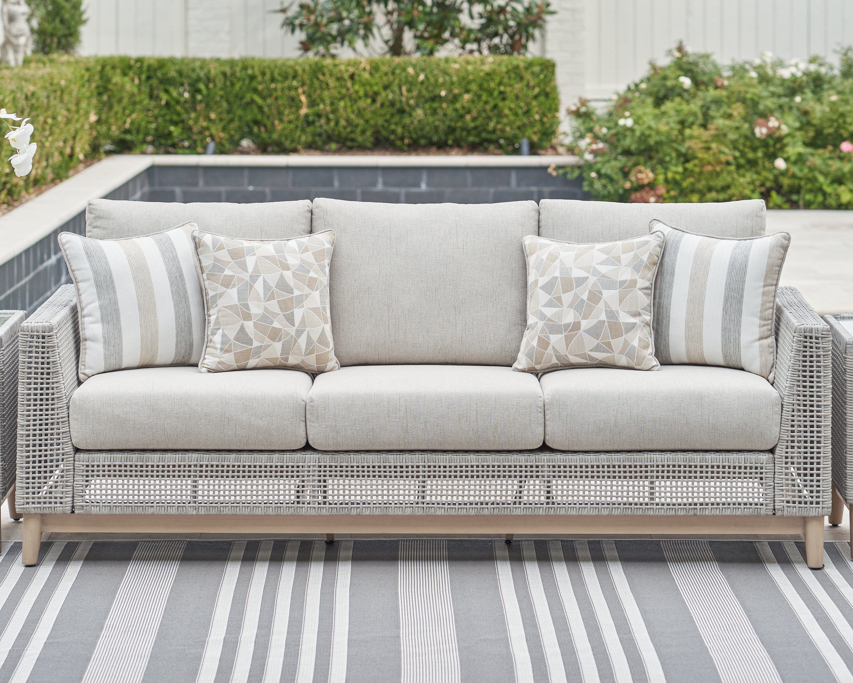 Furniture City Laplace - Ashley Furniture - Seton Creek Outdoor - Sofa with Cushion - P798-838