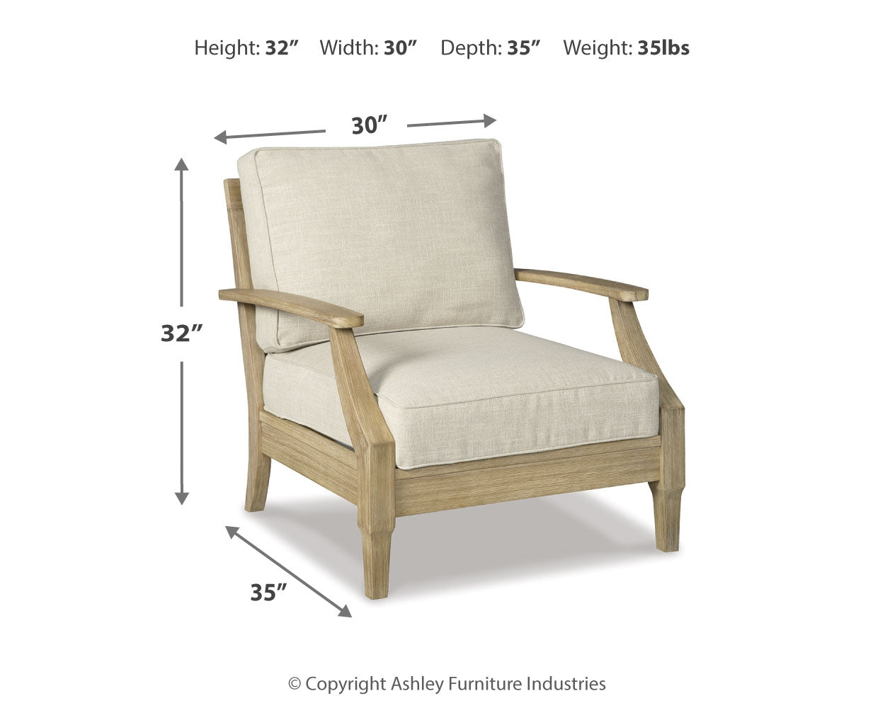Furniture City Laplace - Ashley Furniture - Clare View Outdoor - Loveseat w/Cushion / Beige - P801-835