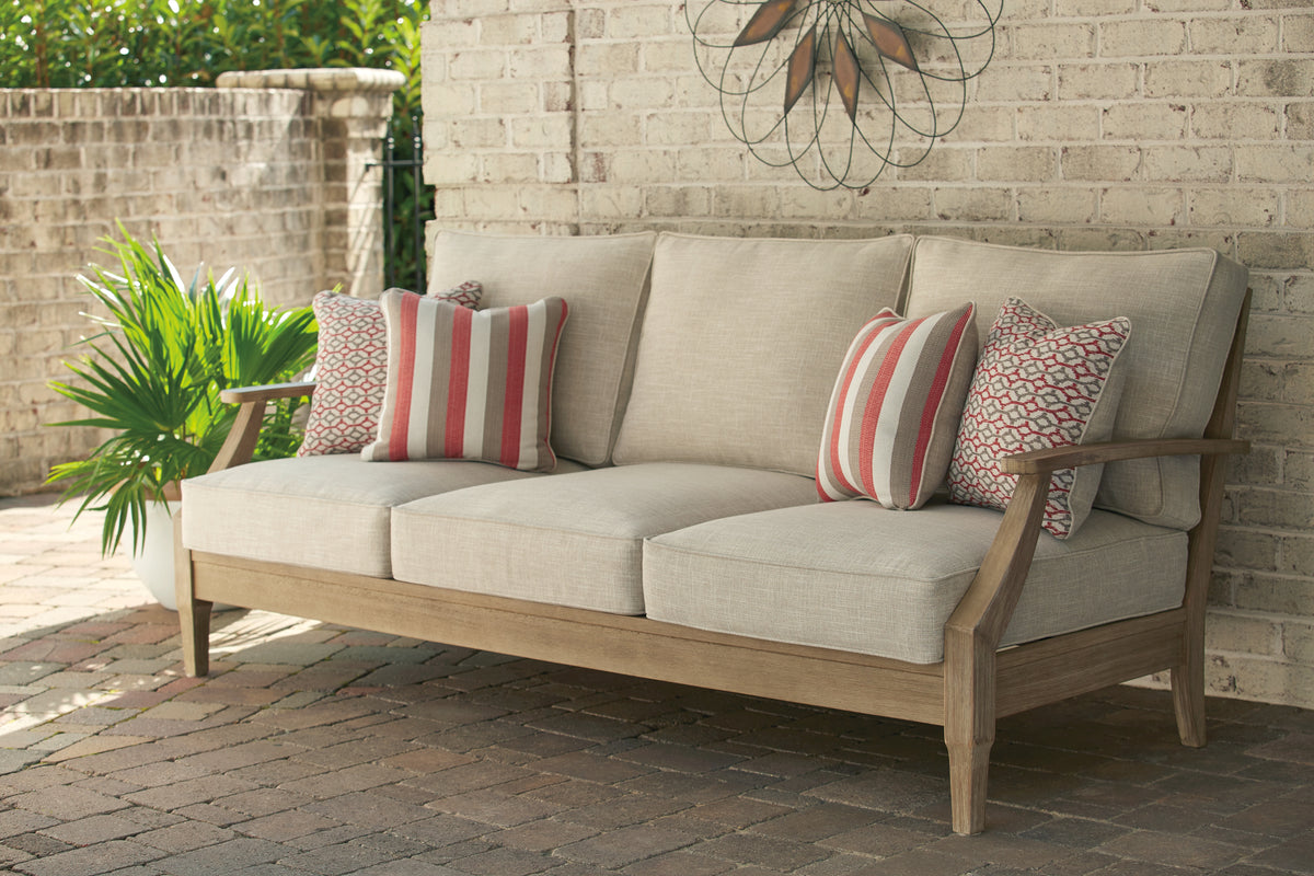 Furniture City Laplace - Ashley Furniture - Clare View Outdoor - Sofa with Cushion / Beige - P801-838