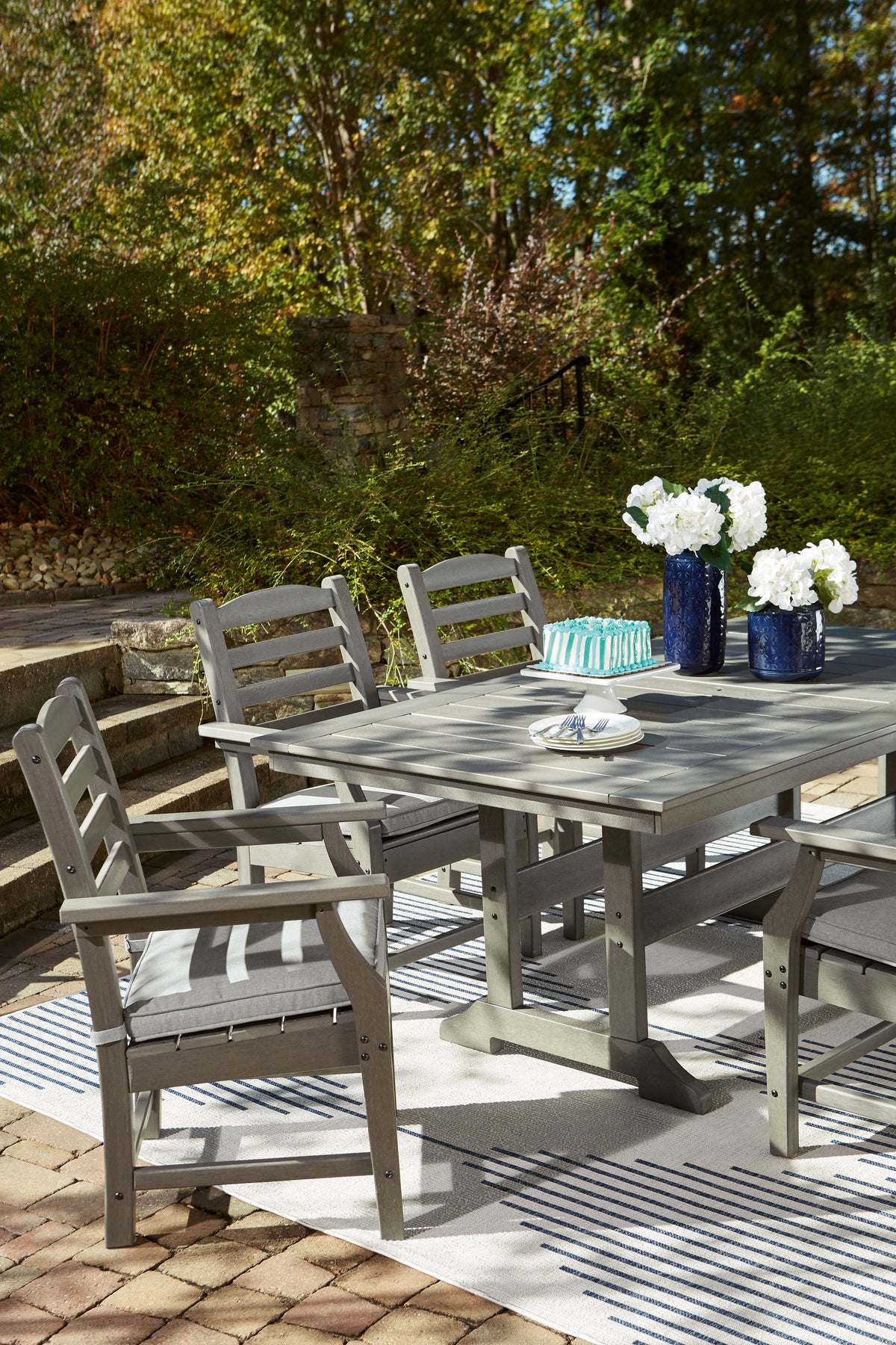 Furniture City Laplace - Ashley Furniture - Visola Outdoor Dining Table - RECT Dining Table w/UMB OPT - P802-625