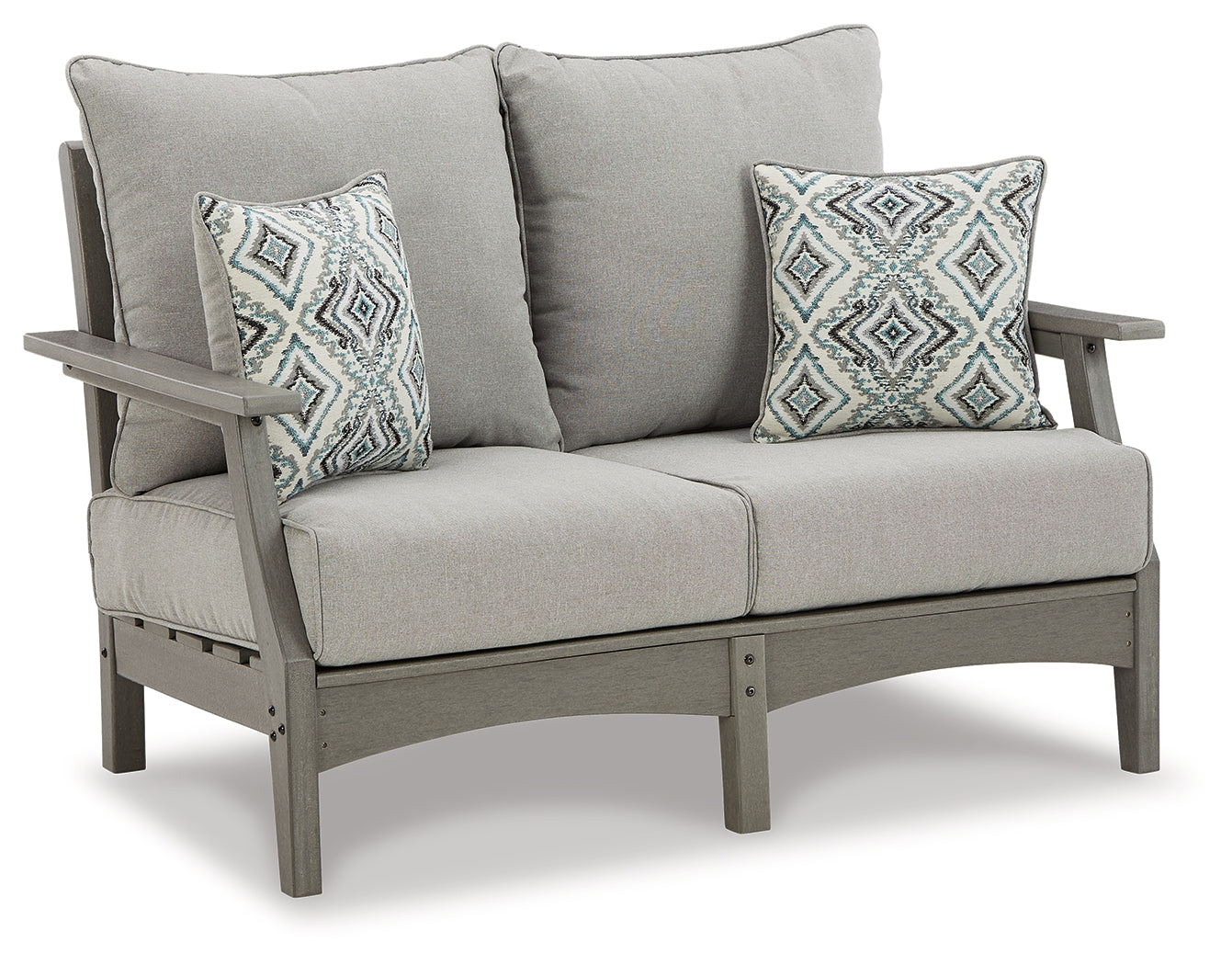 Furniture City Laplace - Ashley Furniture - Visola Outdoor - Loveseat w/Cushion / Gray - P802-835